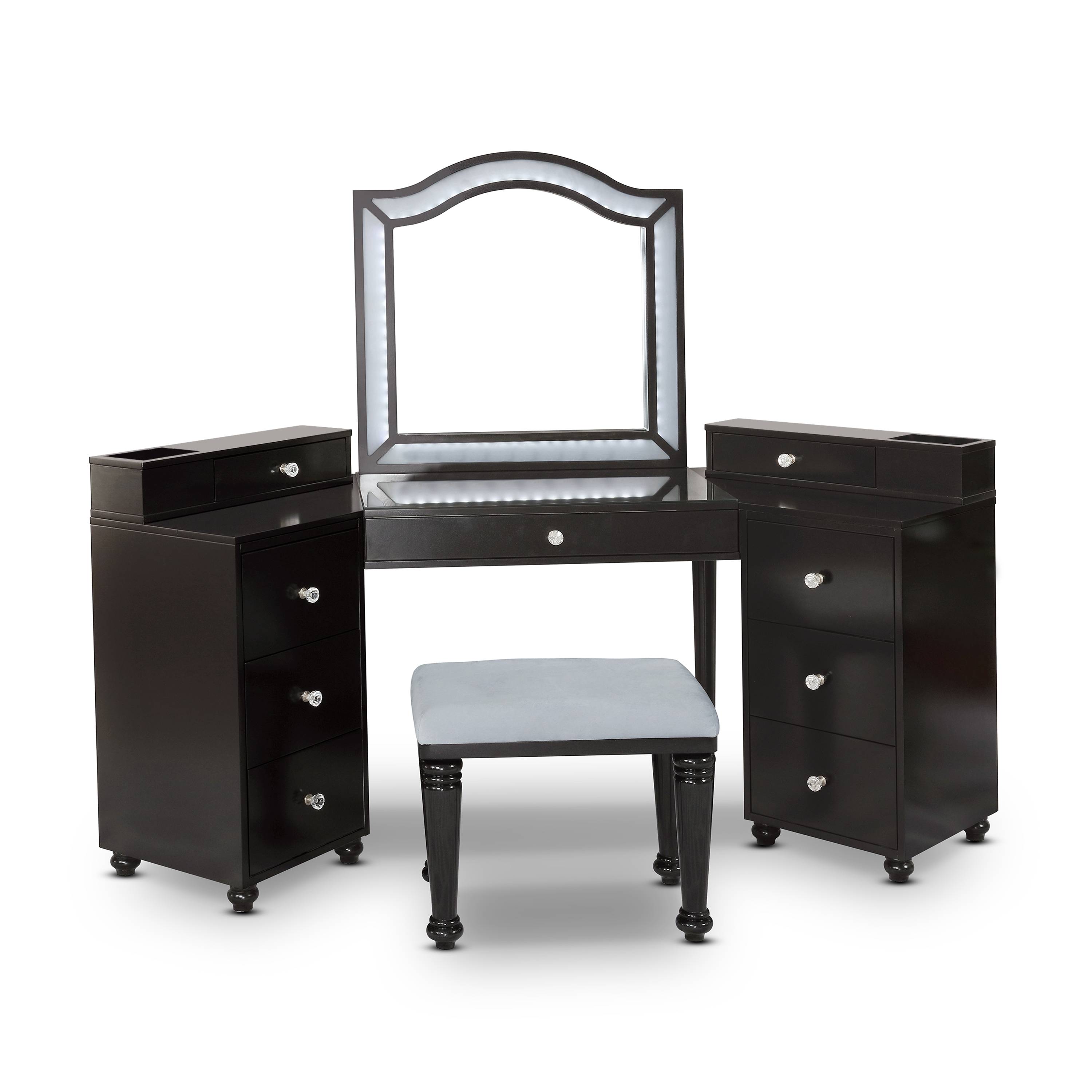 Urman 3-Piece Vanity Set in Obsidian Gray