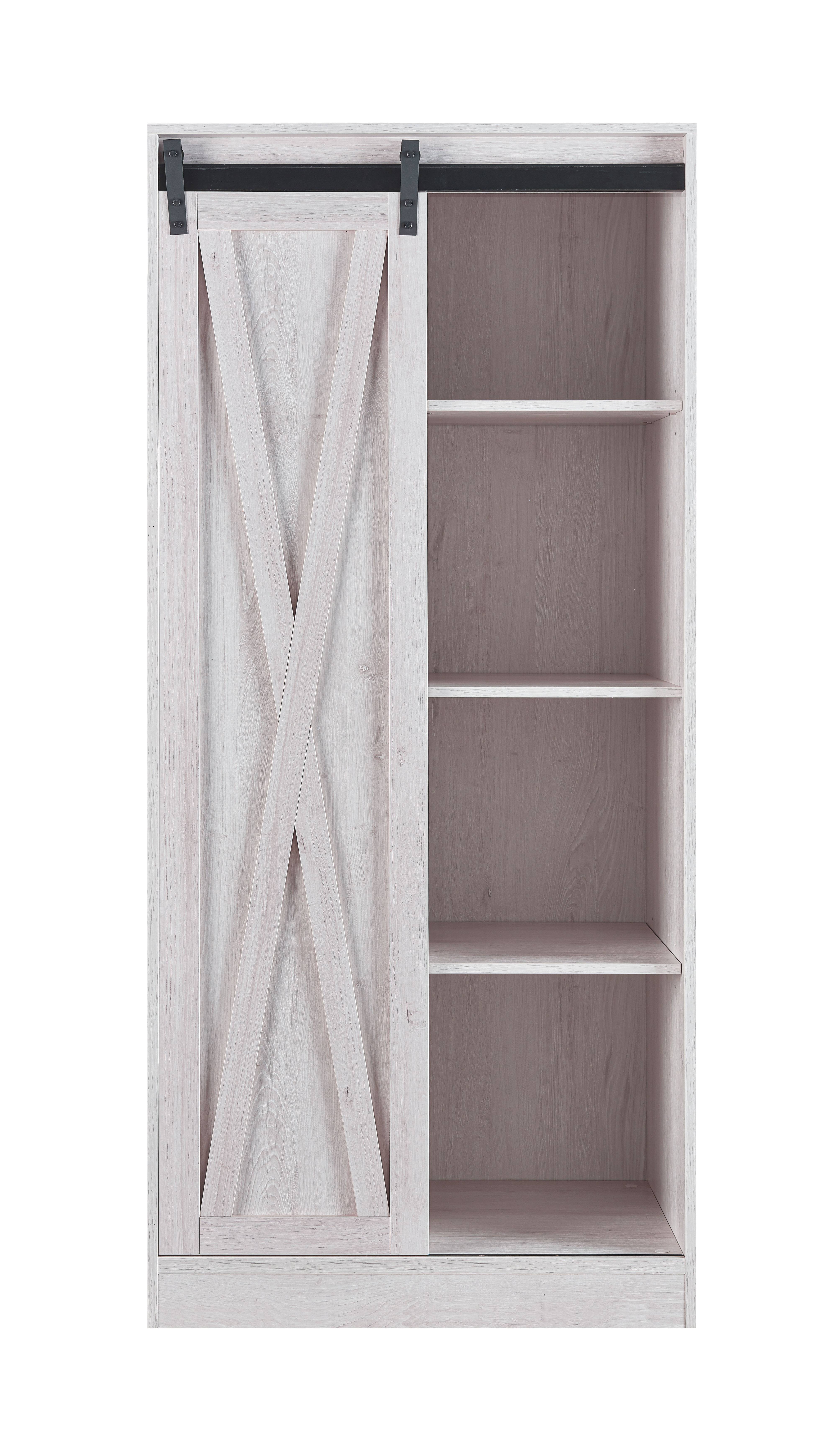 Ezzi 6-Shelf Wardrobe in White Oak