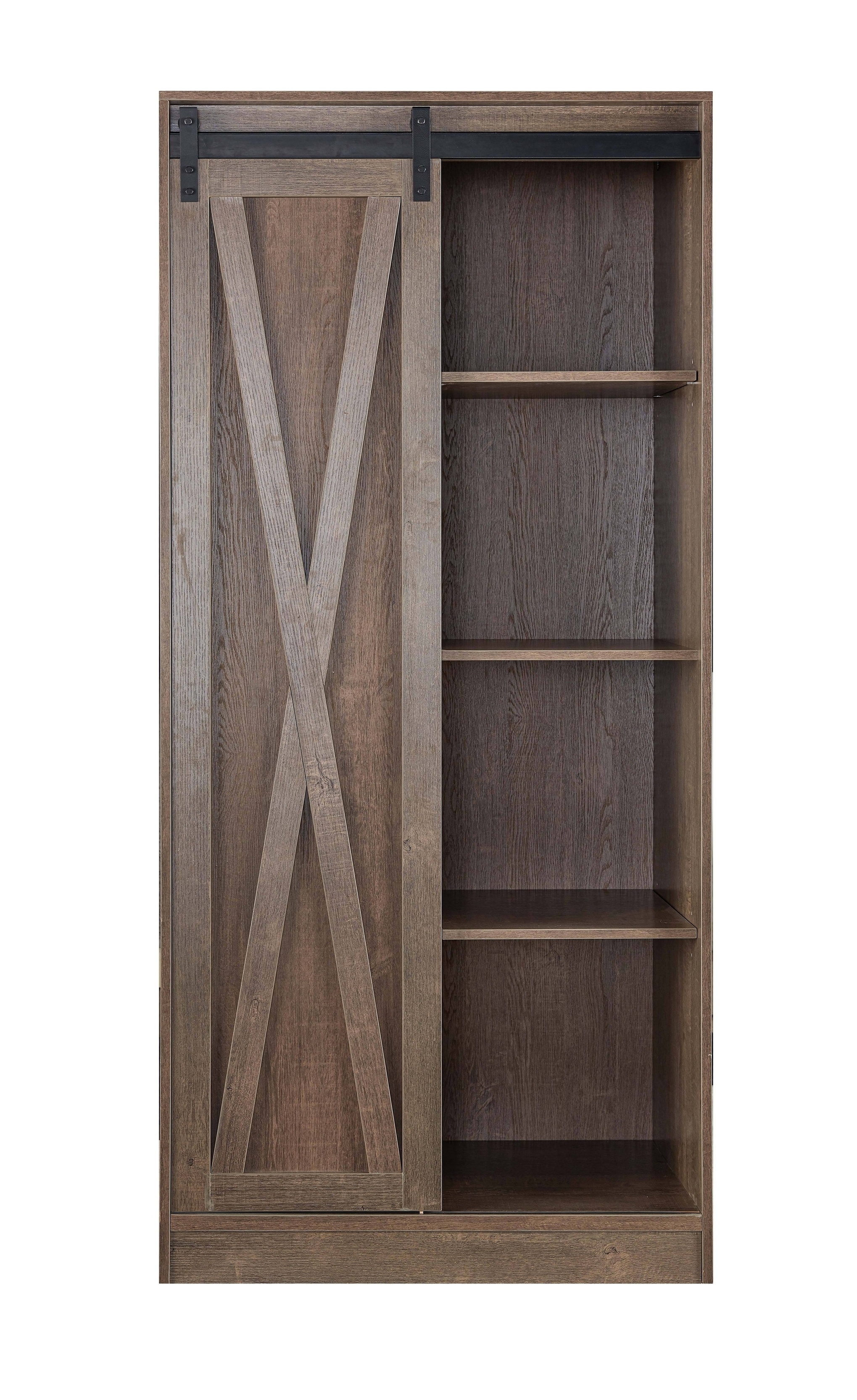 Ezzi 6-Shelf Wardrobe in Walnut Oak