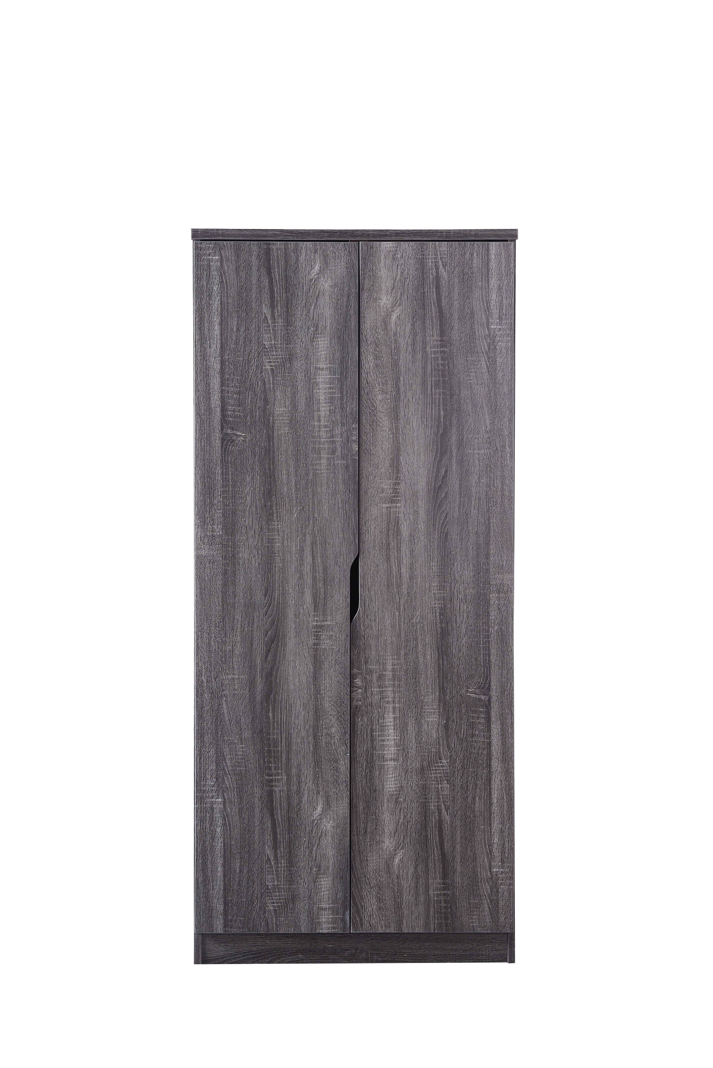 Lare 2-Shelf Wardrobe in Distressed Gray