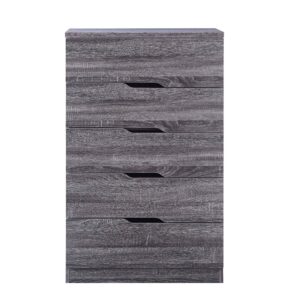 Lare 5-Drawer Chest in Distressed Gray