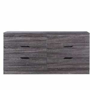 Lare 6-Drawer Dresser in Distressed Gray
