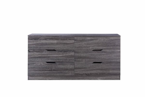 Lare 6-Drawer Dresser in Distressed Gray