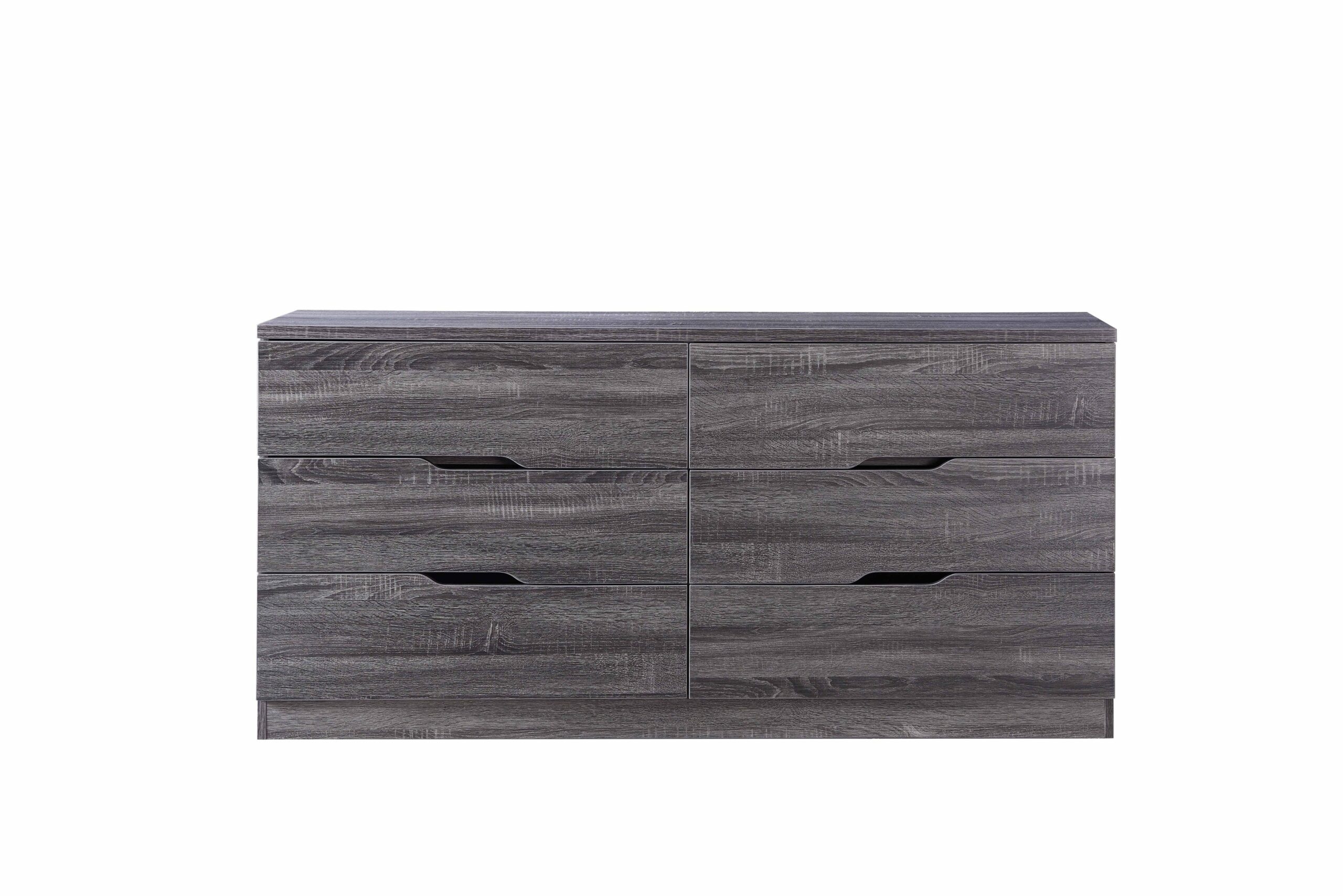 Lare 6-Drawer Dresser in Distressed Gray - Image 1