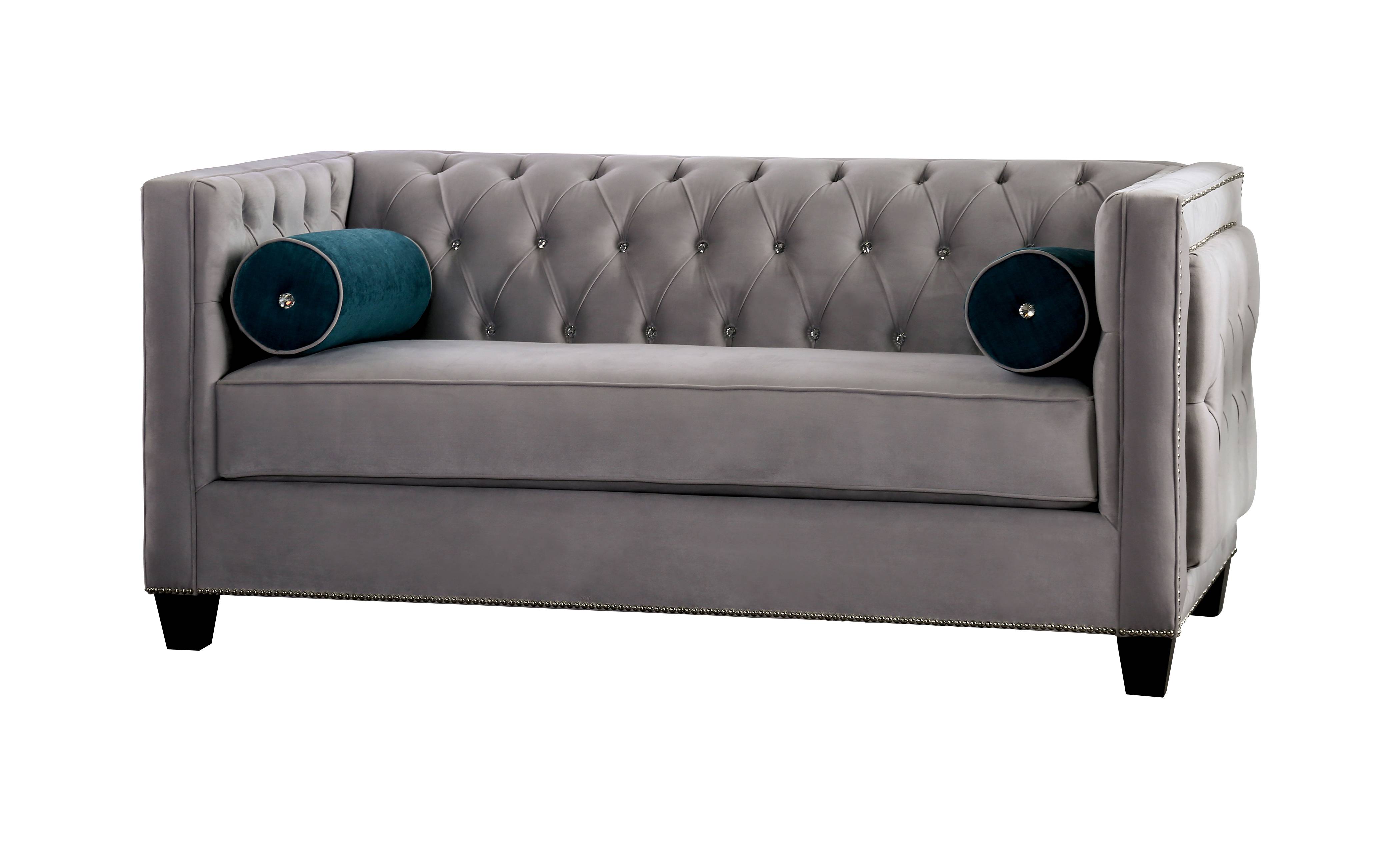 Amera Transitional Button Tufted Loveseat
