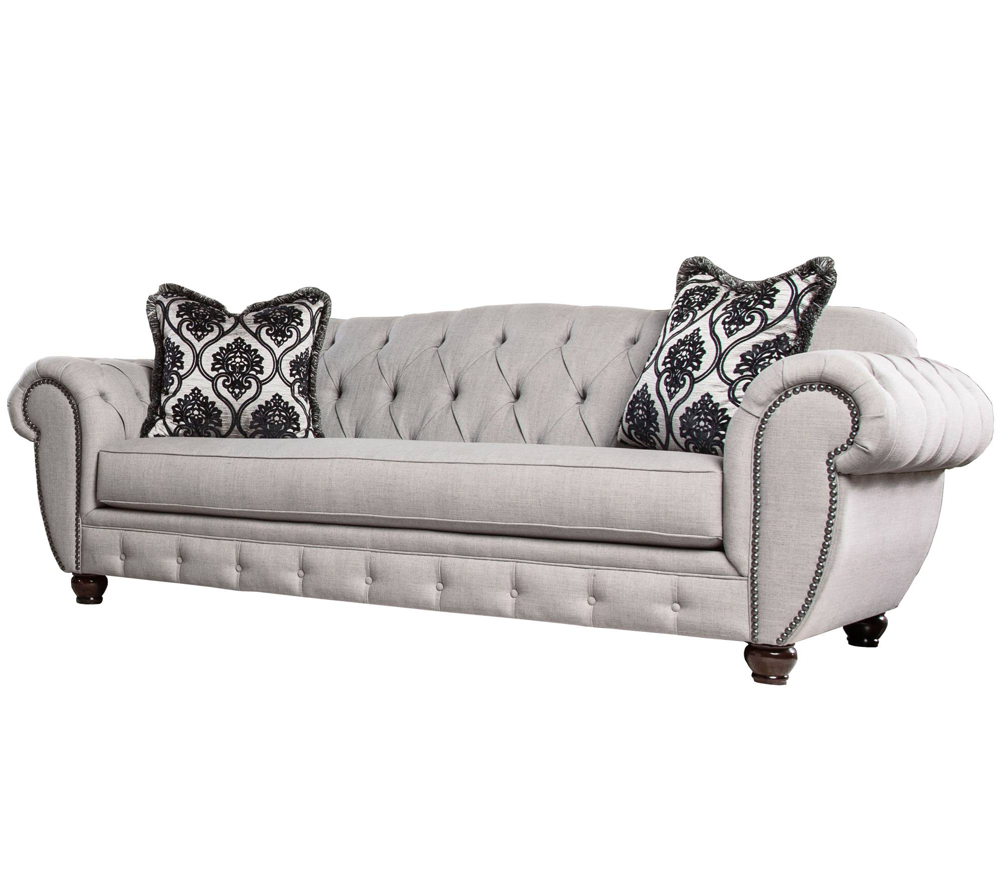 Oscar Transitional Tufted Sofa in Gray
