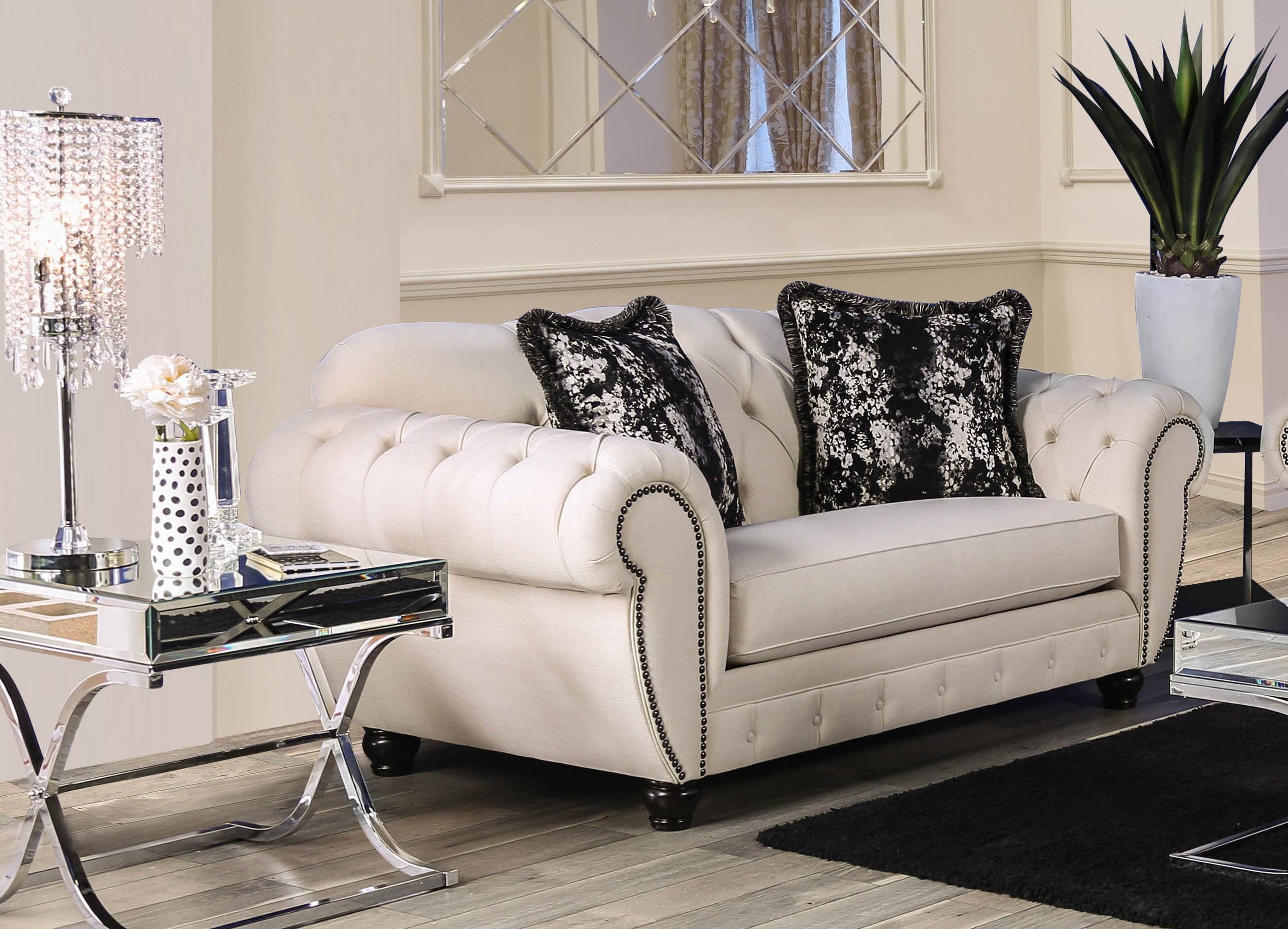 Olgin Transitional Button Tufted Loveseat