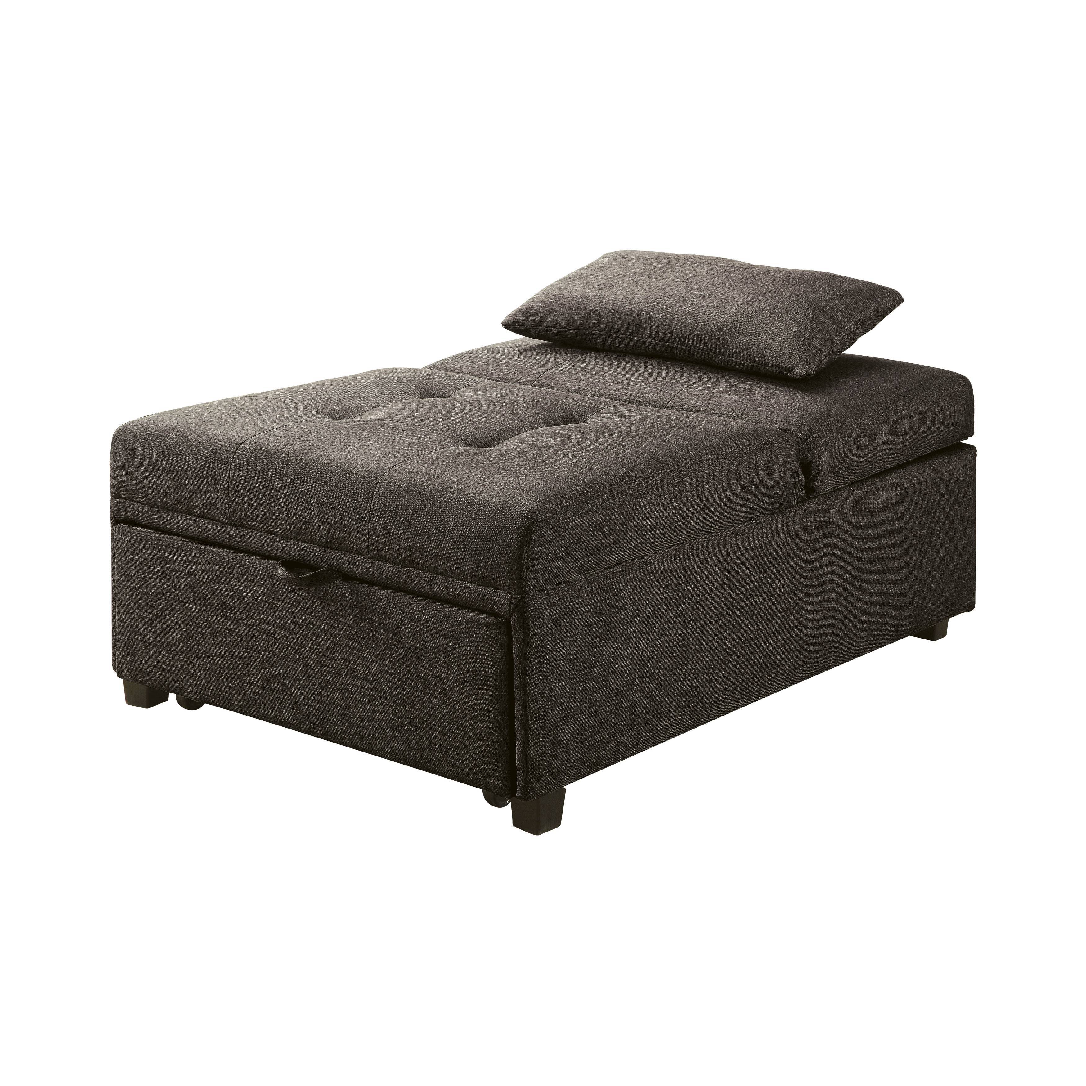 Oon Contemporary Tufted Futon in Dark Gray
