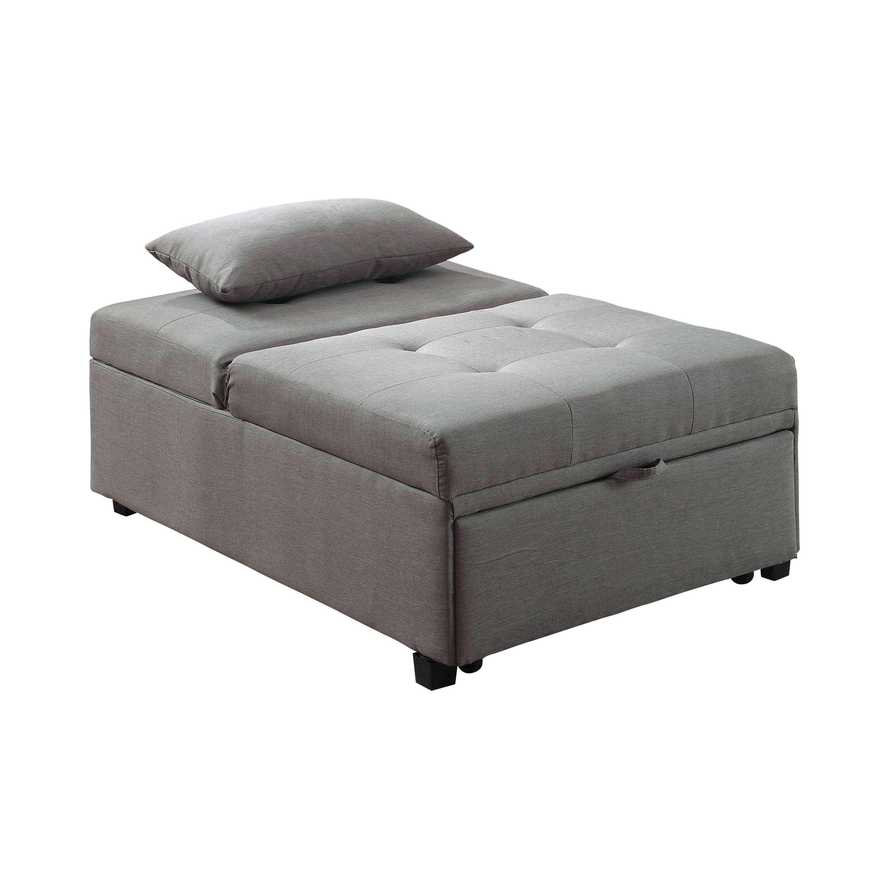 Oon Contemporary Tufted Futon in Gray