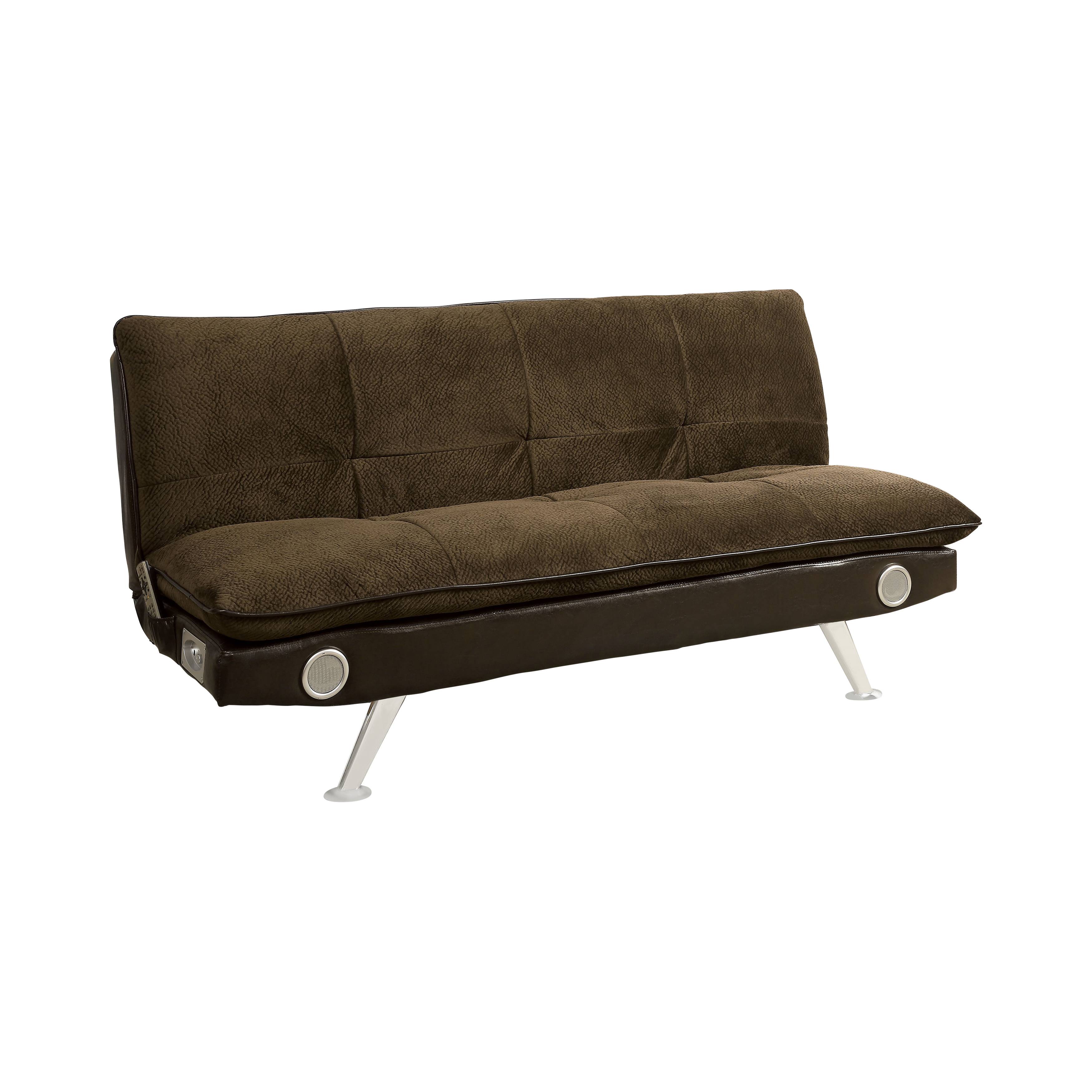 Gallage Contemporary Tufted Futon in Dark Brown