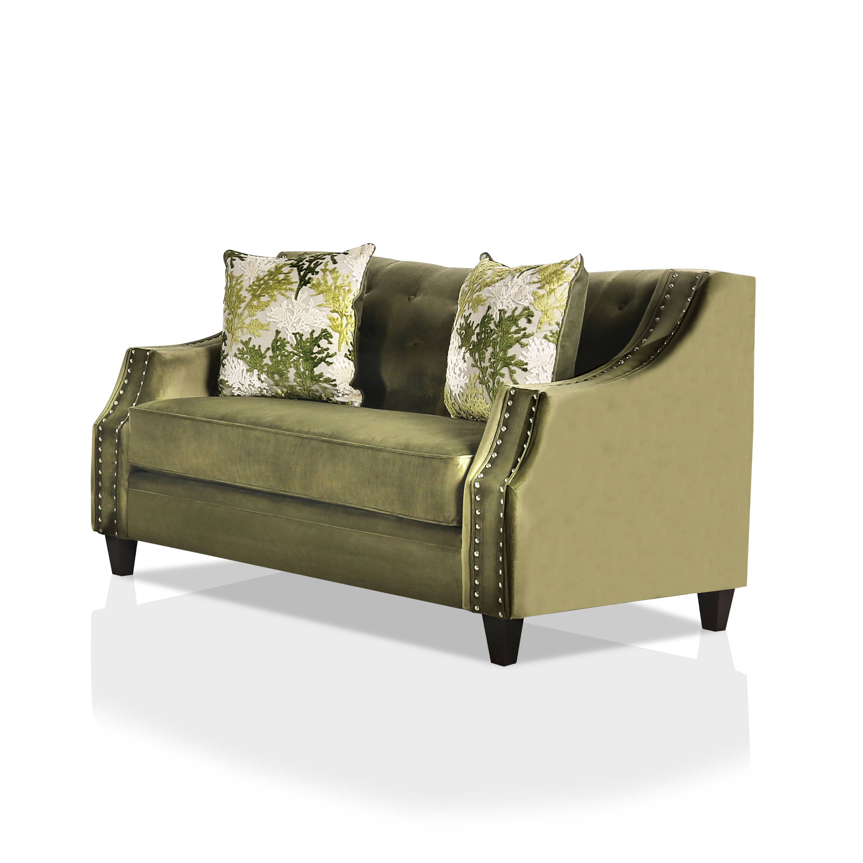 Waterlily Nailhead Trim Loveseat