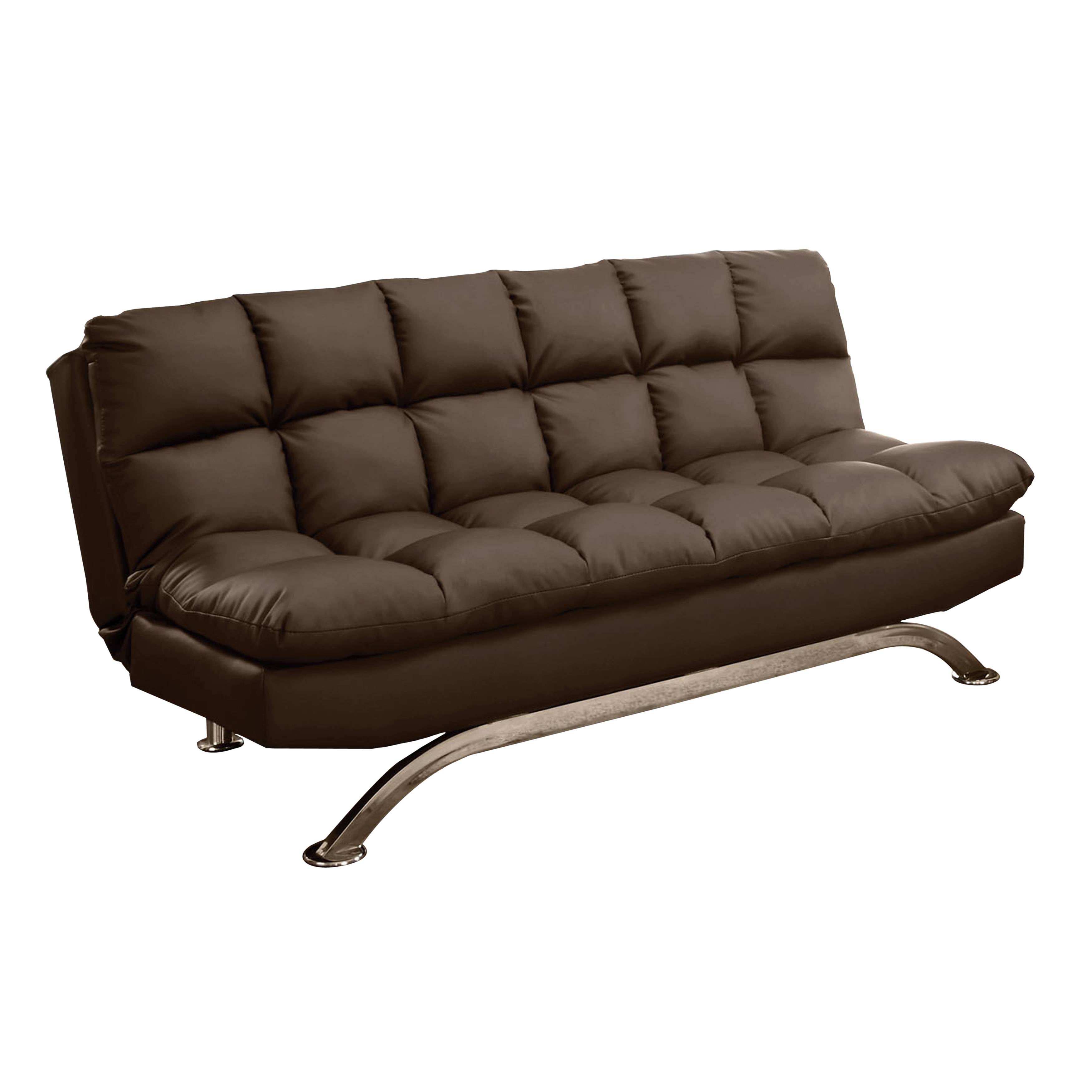 Arish Contemporary Tufted Futon in Dark Brown