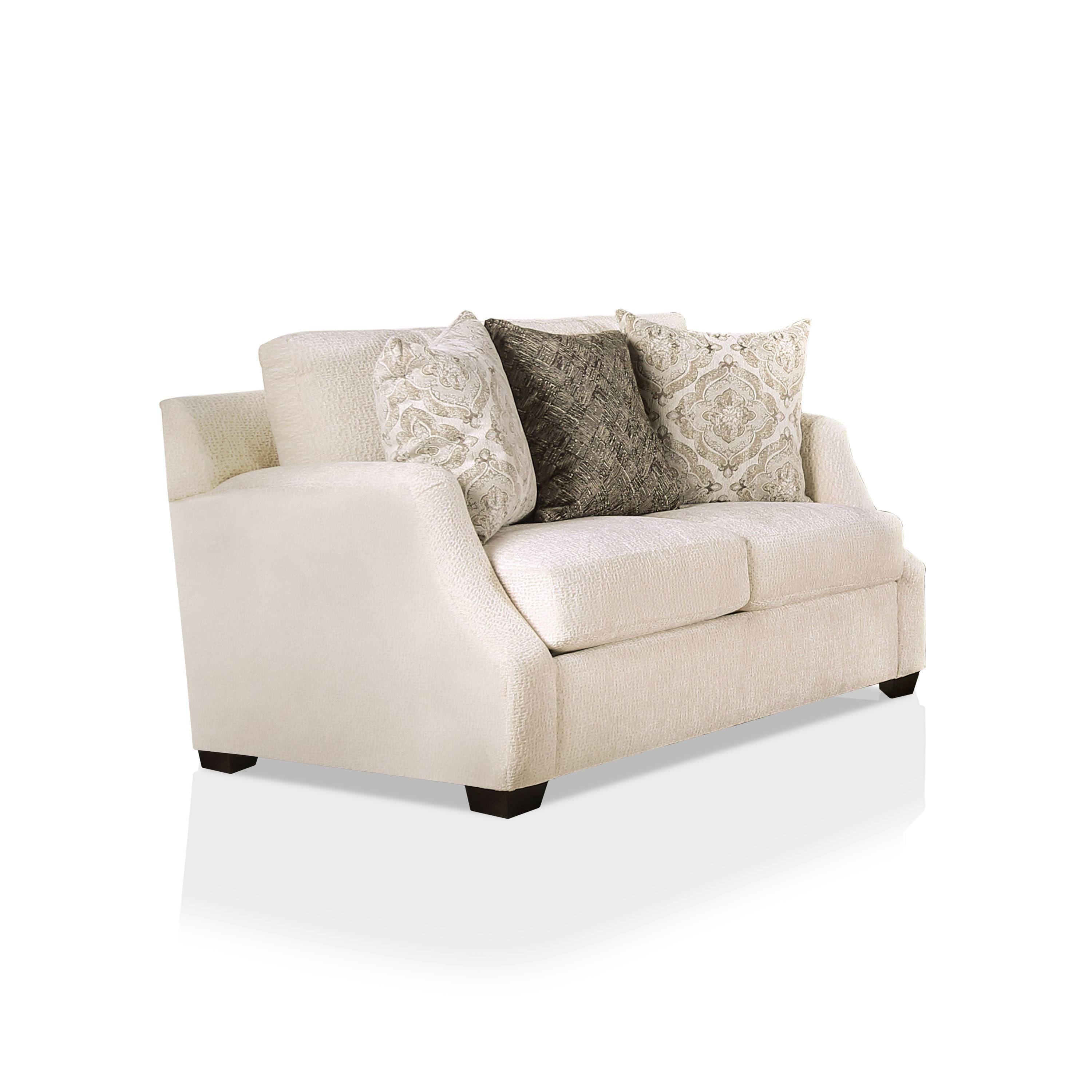 Quavo Upholstered Loveseat in Ivory