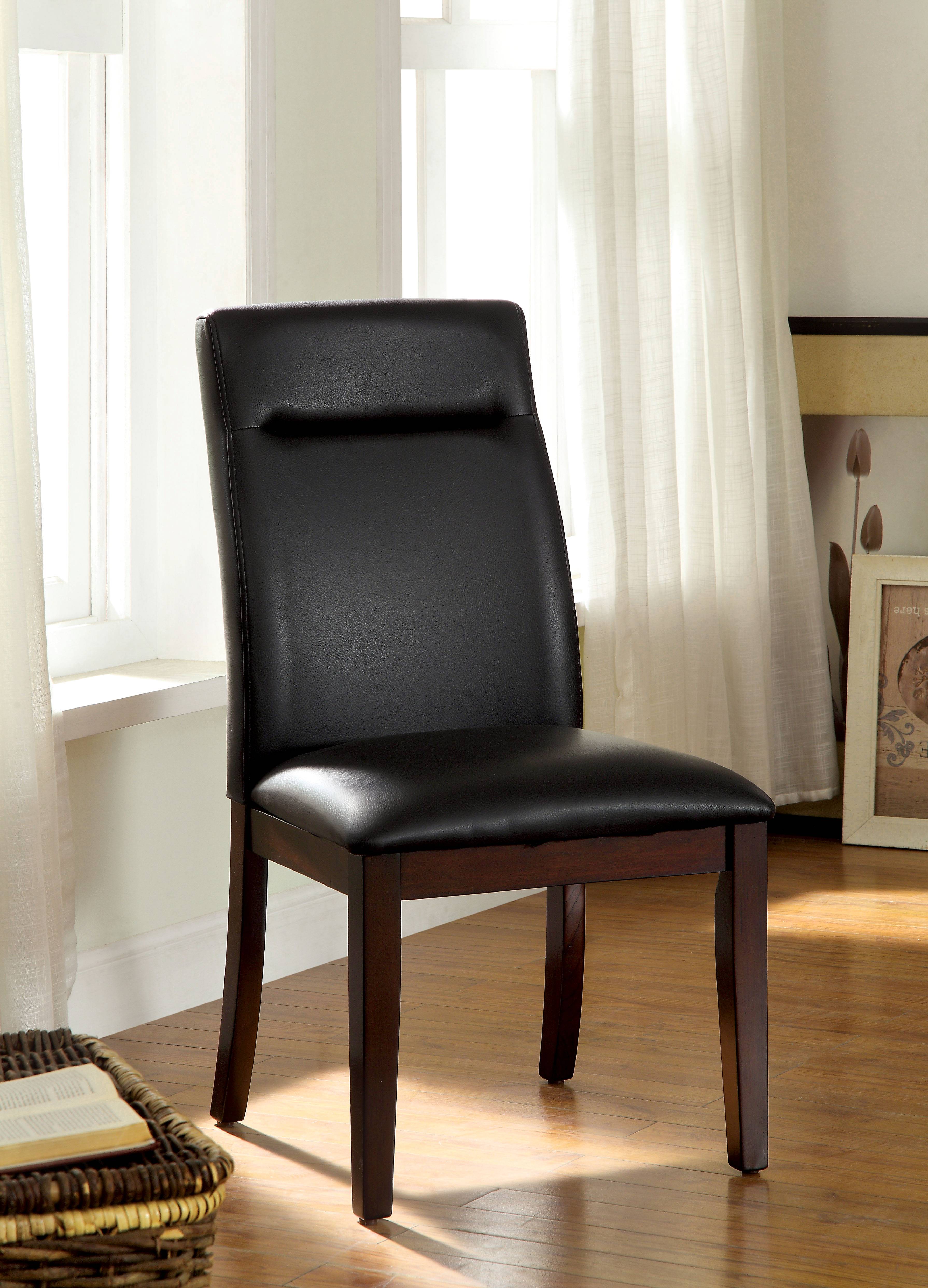 Lina Contemporary Faux Leather Upholstered Side Chairs (Set of 2)