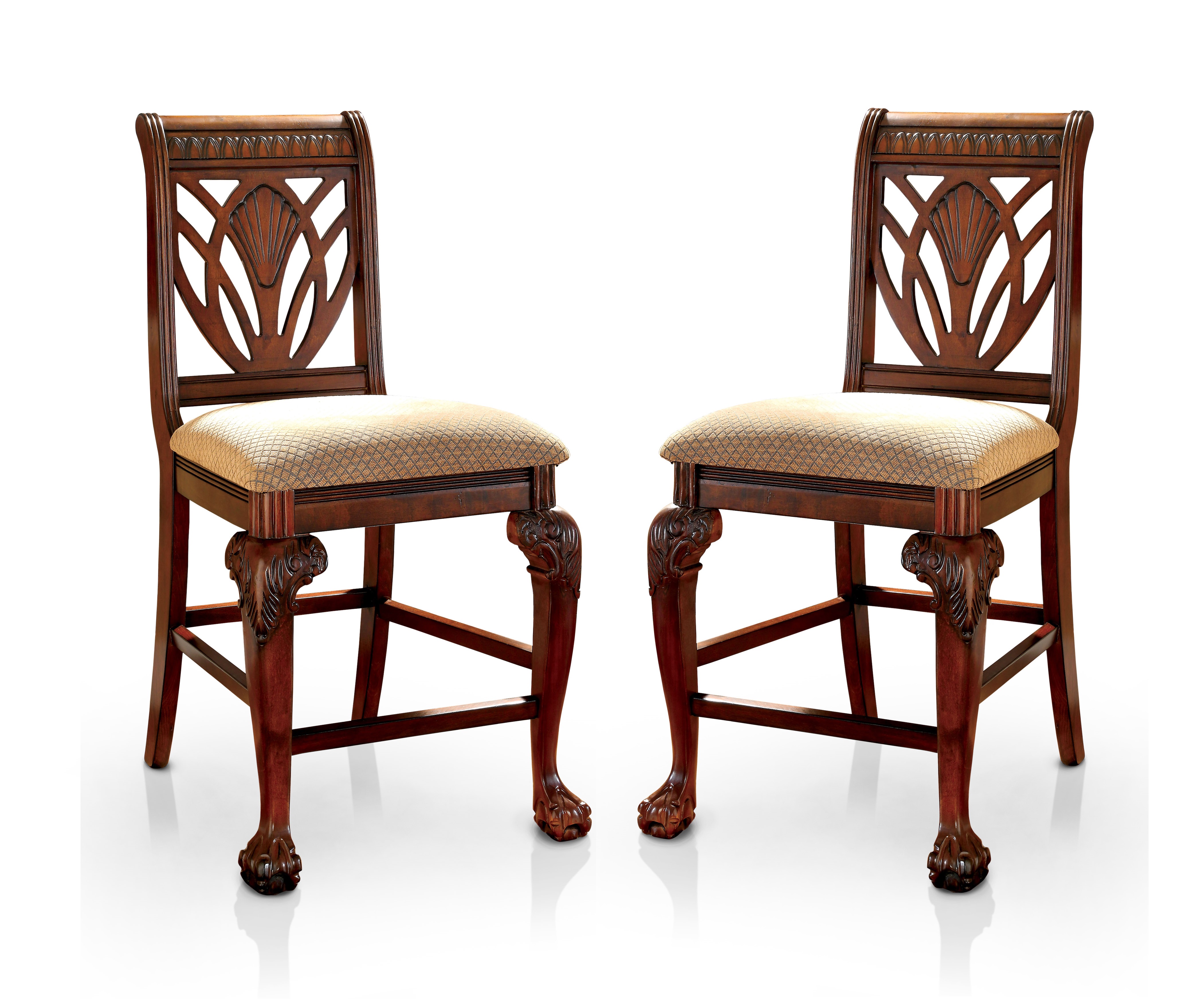 Pete Traditional Padded Counter Height Chairs (Set of 2)