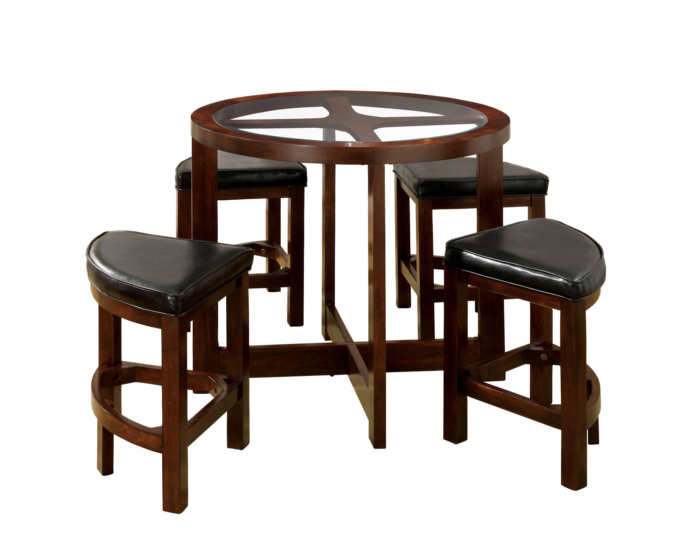 Lexi Contemporary 5-Piece Round Counter Height Pub Set