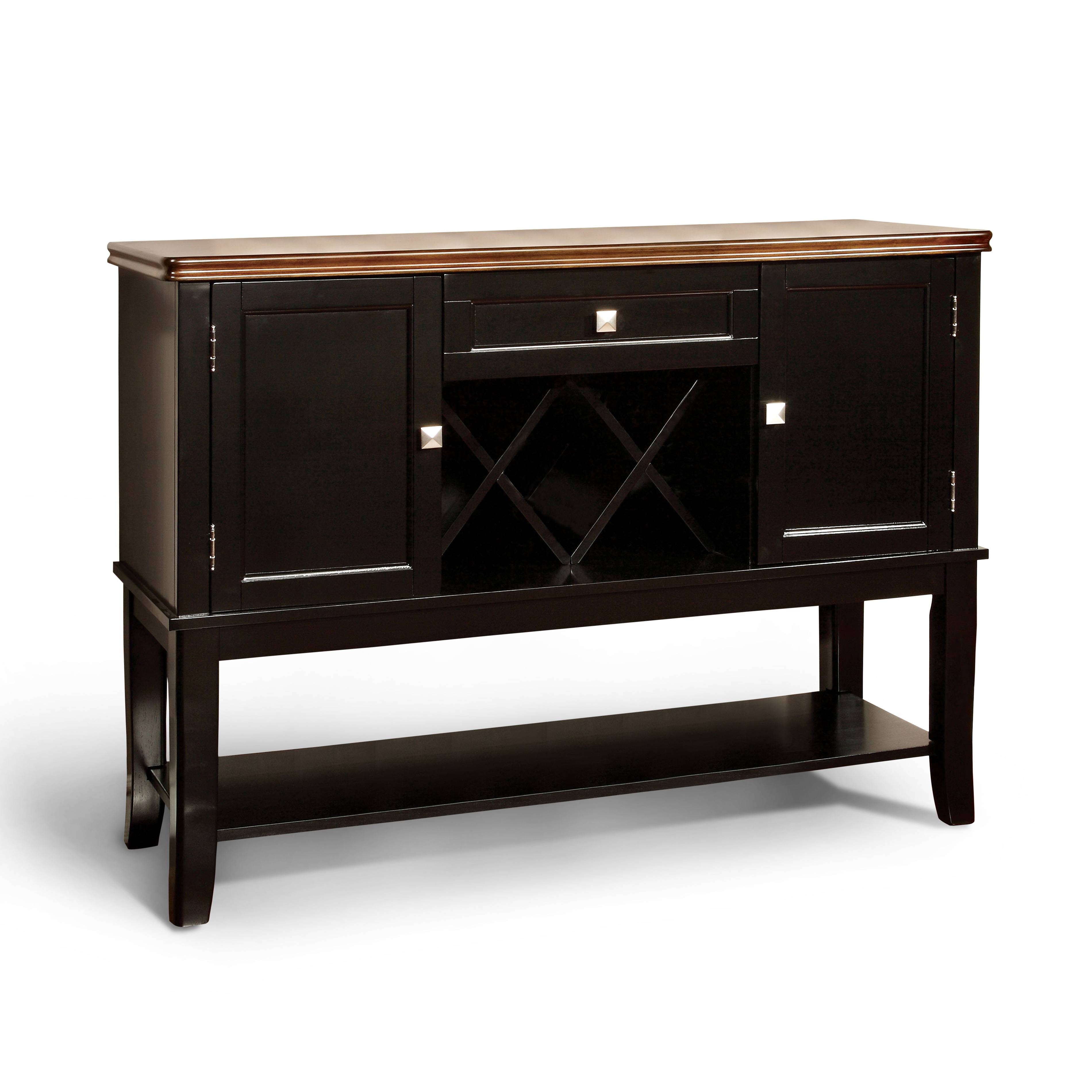 Benton Transitional Multi-Storage Server in Black and Cherry