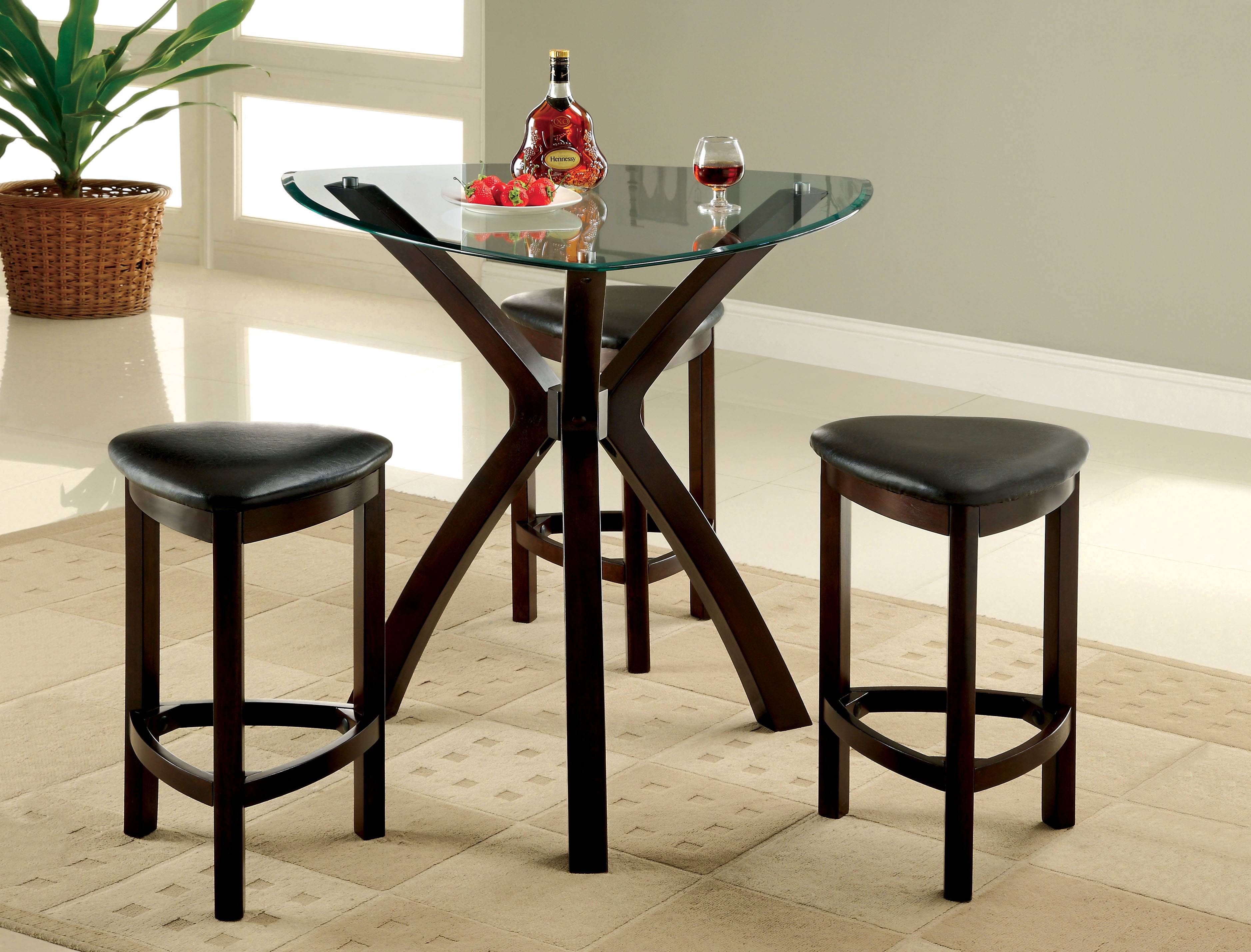 Carmen Contemporary 4-Piece Solid Wood Counter Height Table Set