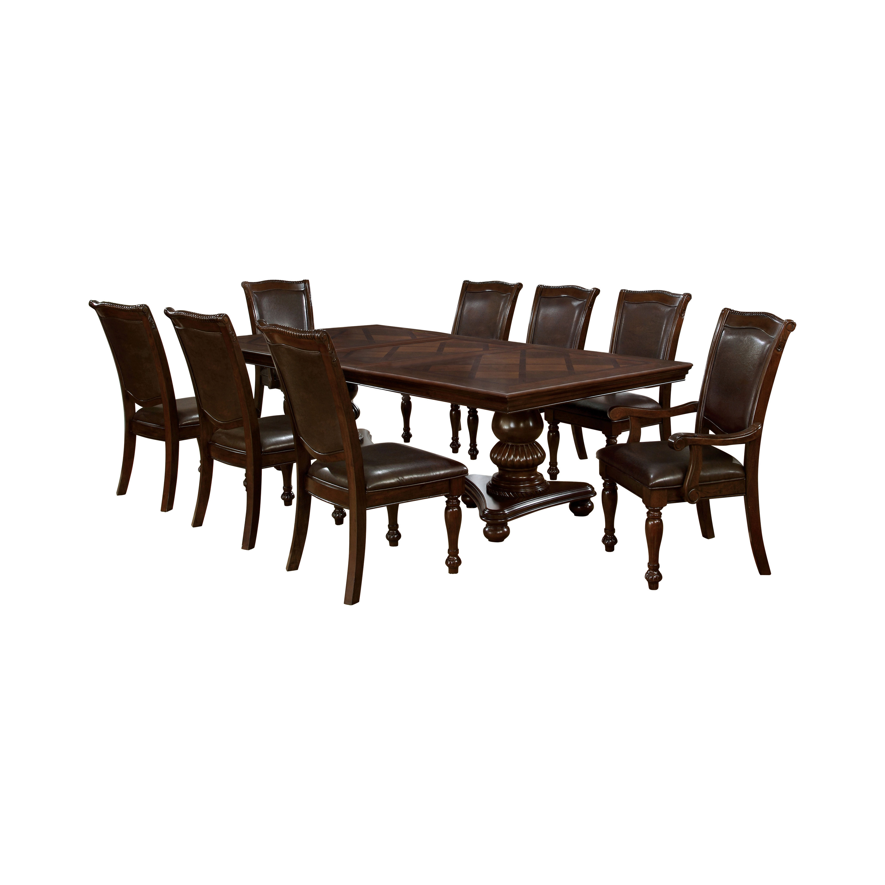 Jill Traditional 9-Piece Solid Wood Dining Set