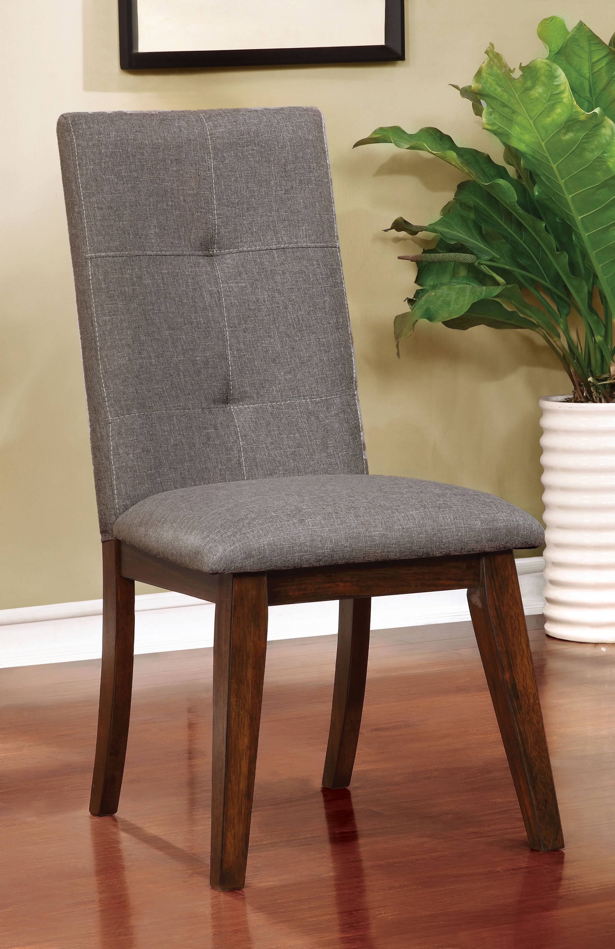 Halena Mid-Century Modern Tufted Back Side Chairs in Walnut (Set of 2)