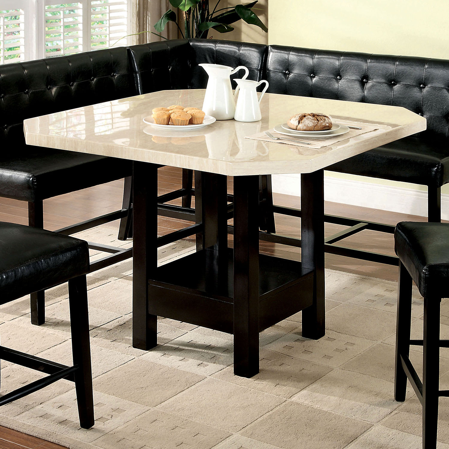 Evera Contemporary Faux Marble Top Counter Height Table