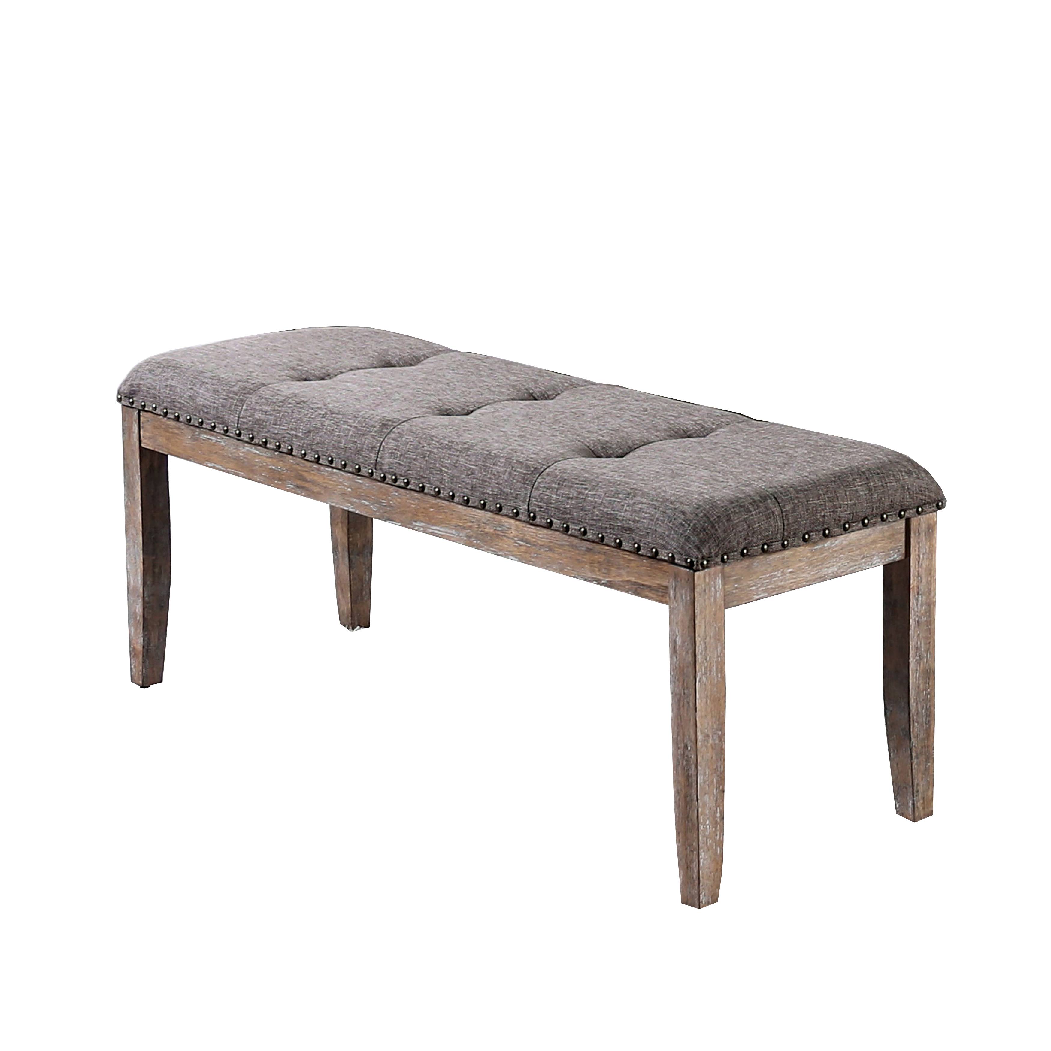 Justeen Rustic Button Tufted Dining Bench