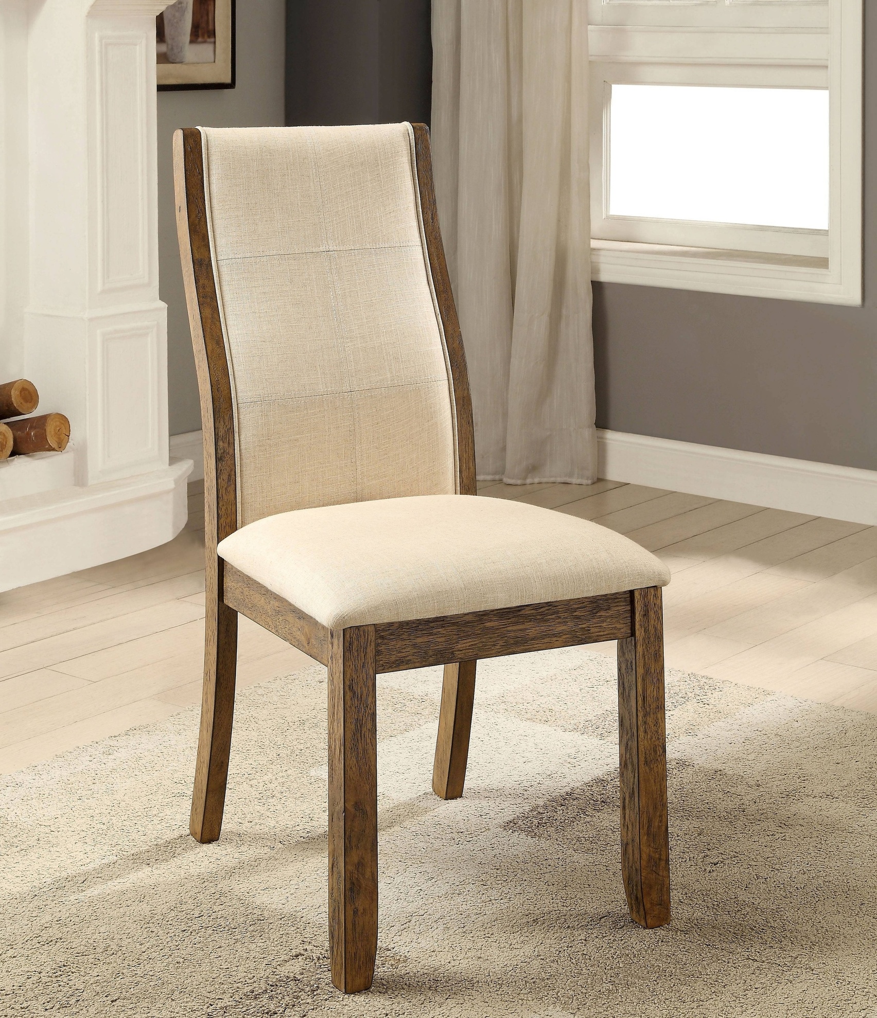 Besancon Contemporary Padded Side Chairs (Set of 2)