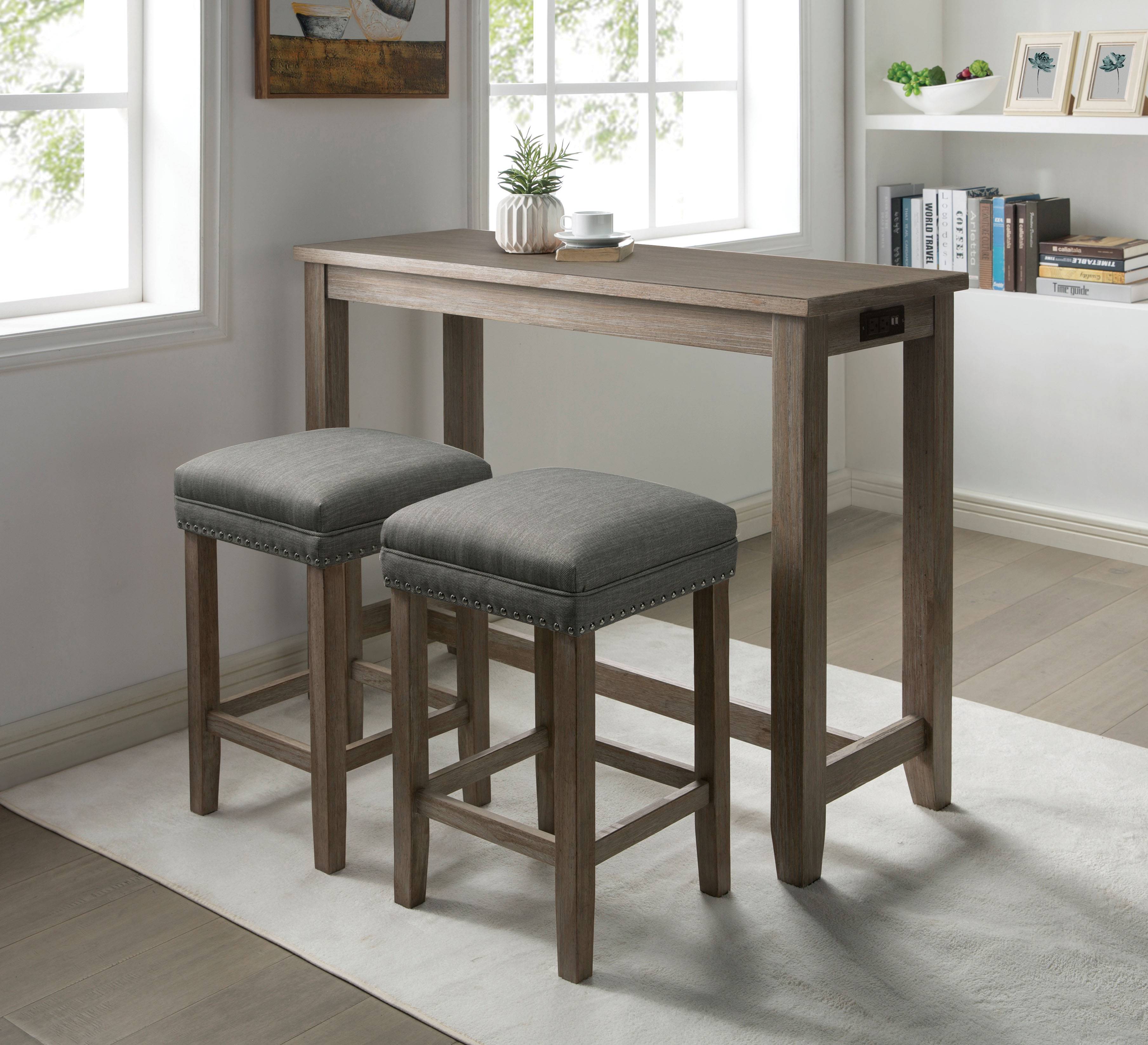 Sabana 3-Piece Counter Height Dining Set in Antique Gray