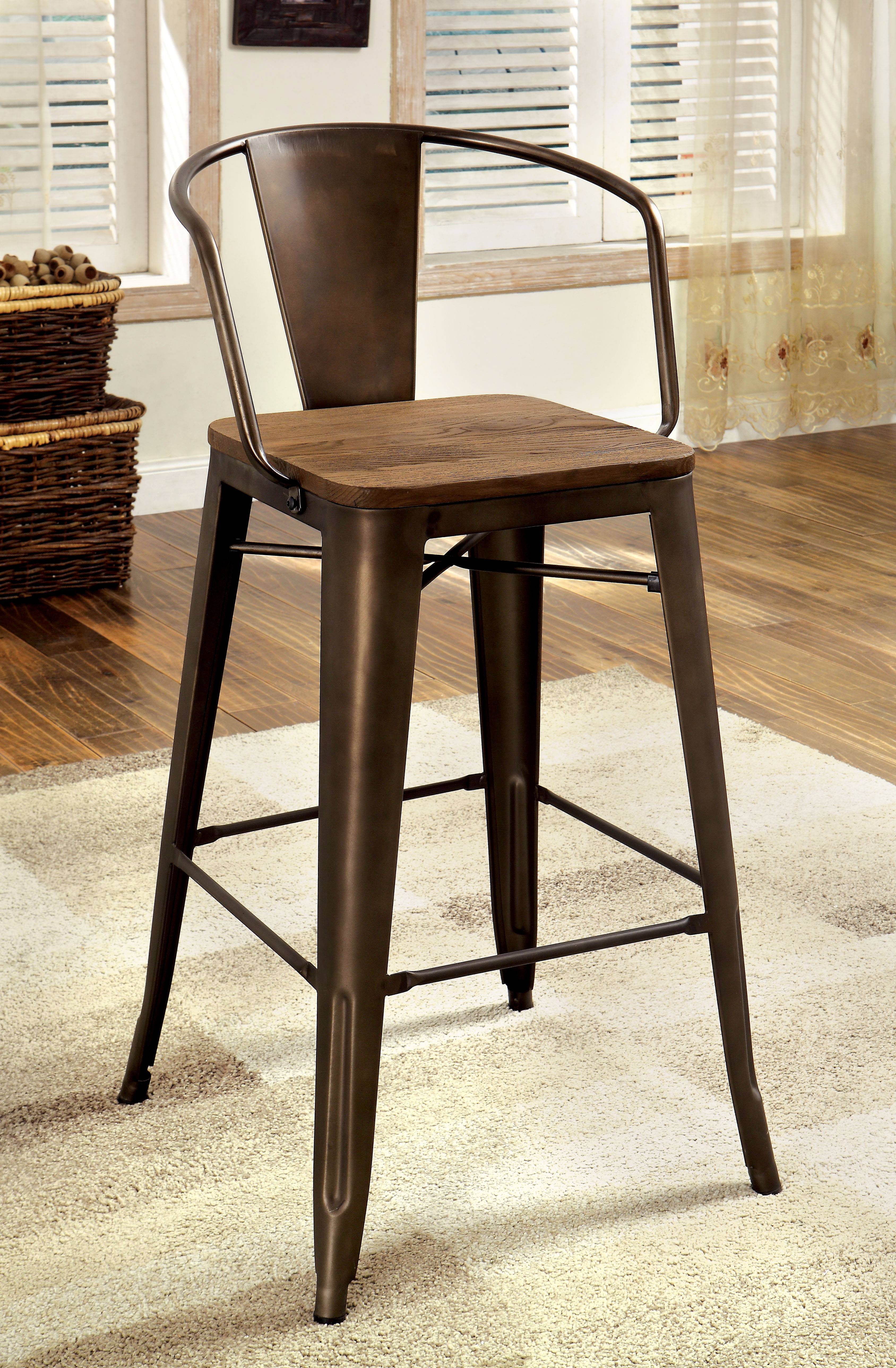 Ulstad Industrial Counter Height Chairs (Set of 2)