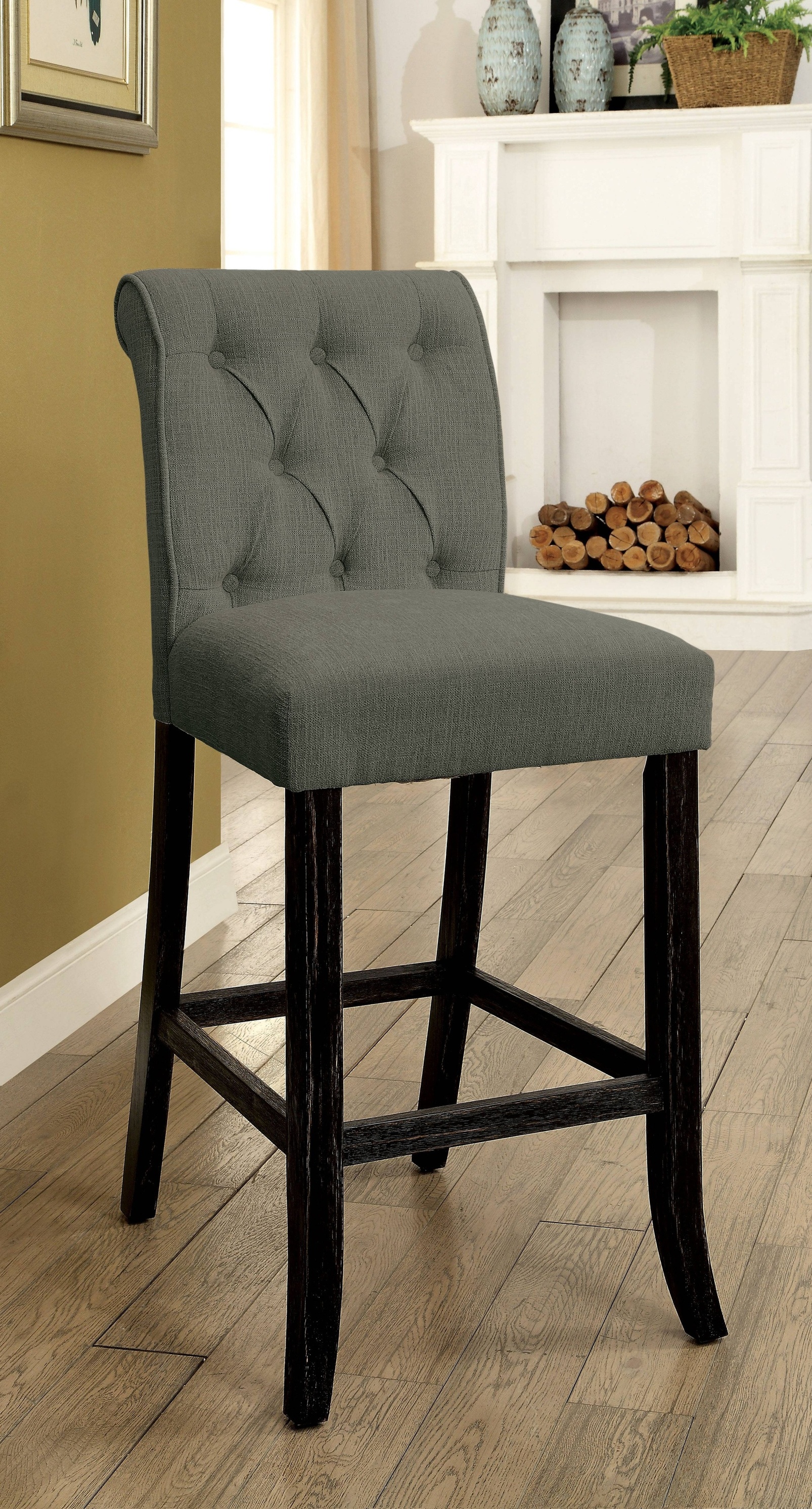 Brandta Tufted Bar Chairs (Set of 2)