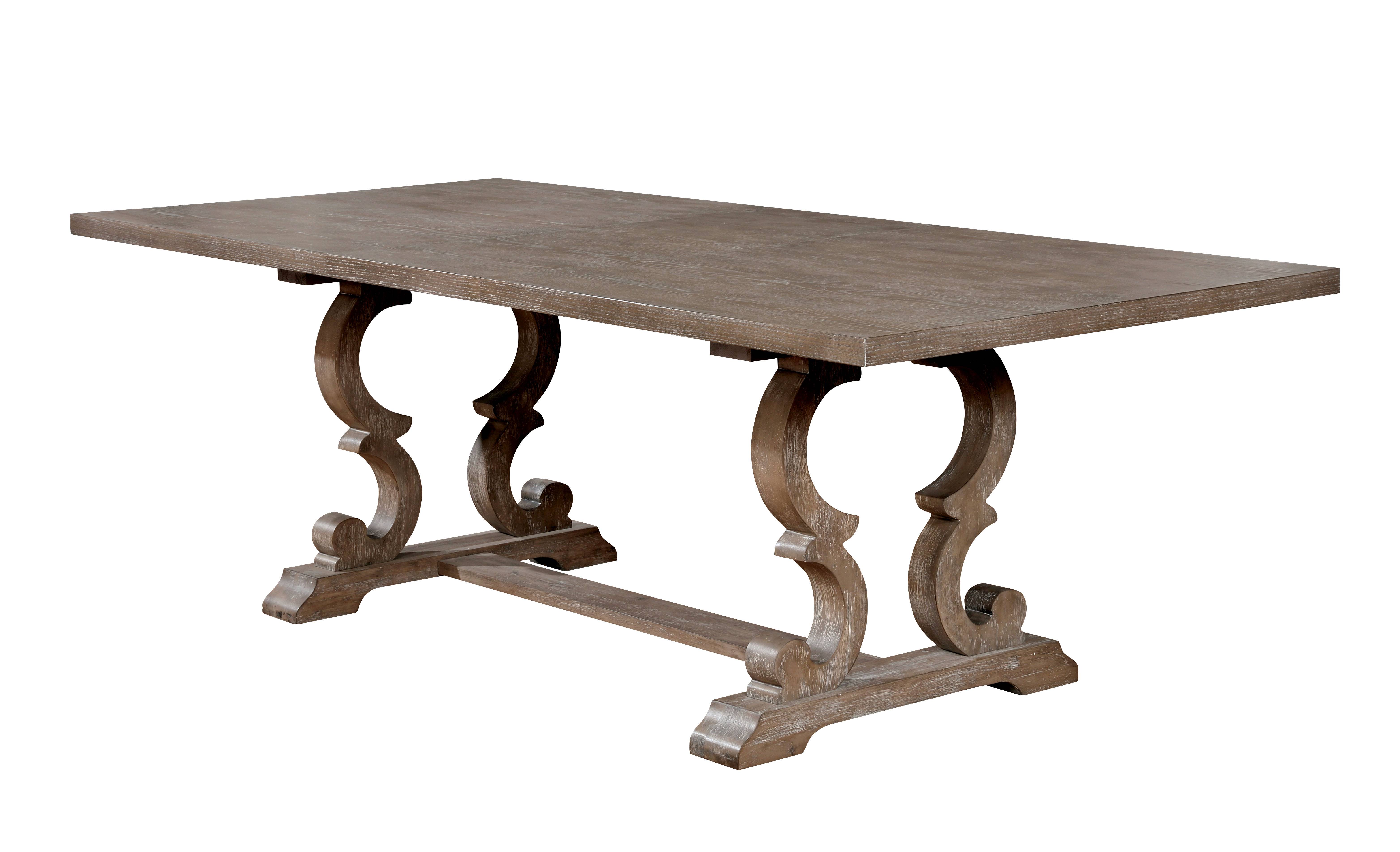 Venna Rustic Trestle Dining Table in Natural Tone