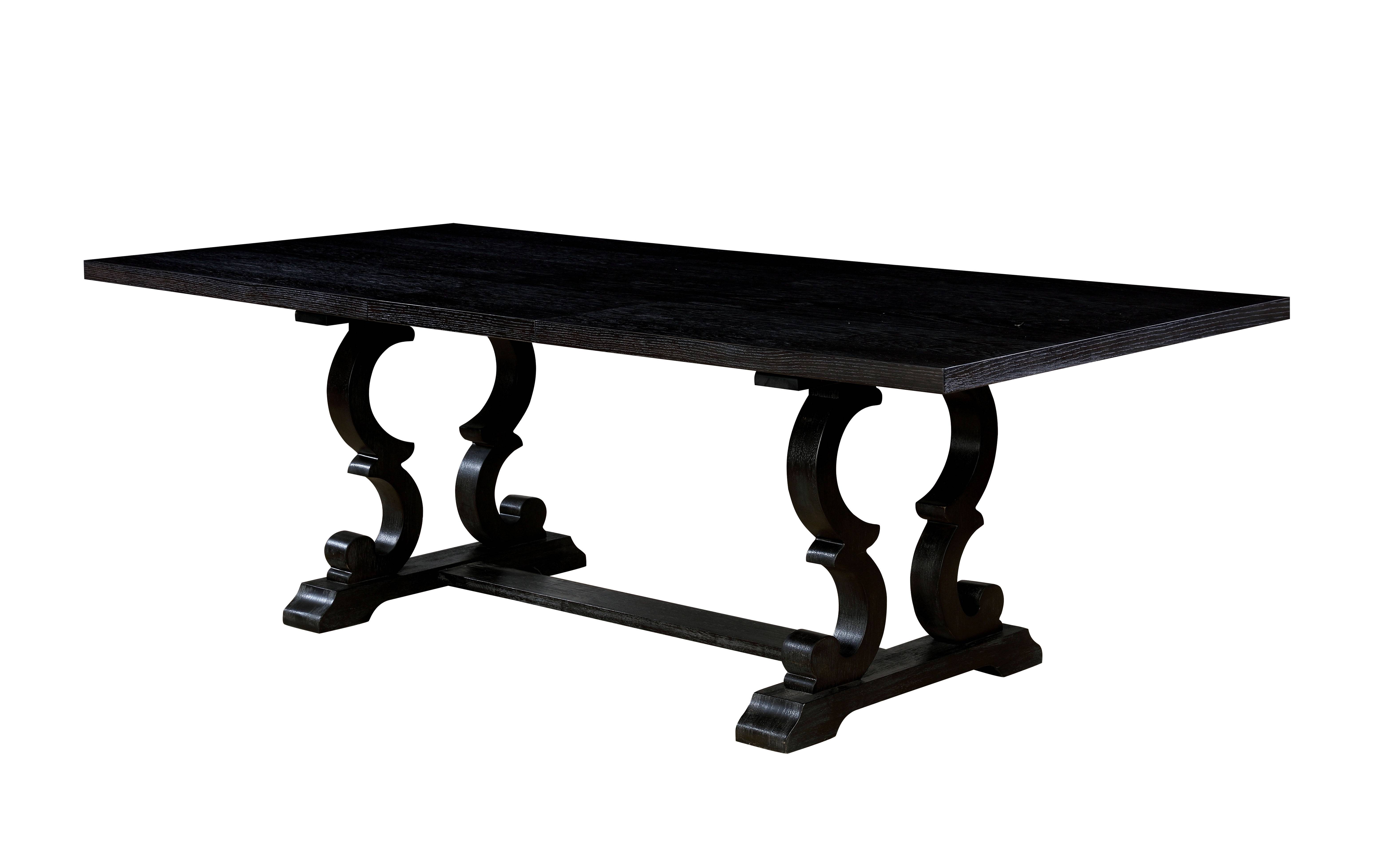 Venna Rustic Trestle Dining Table in Dark Walnut