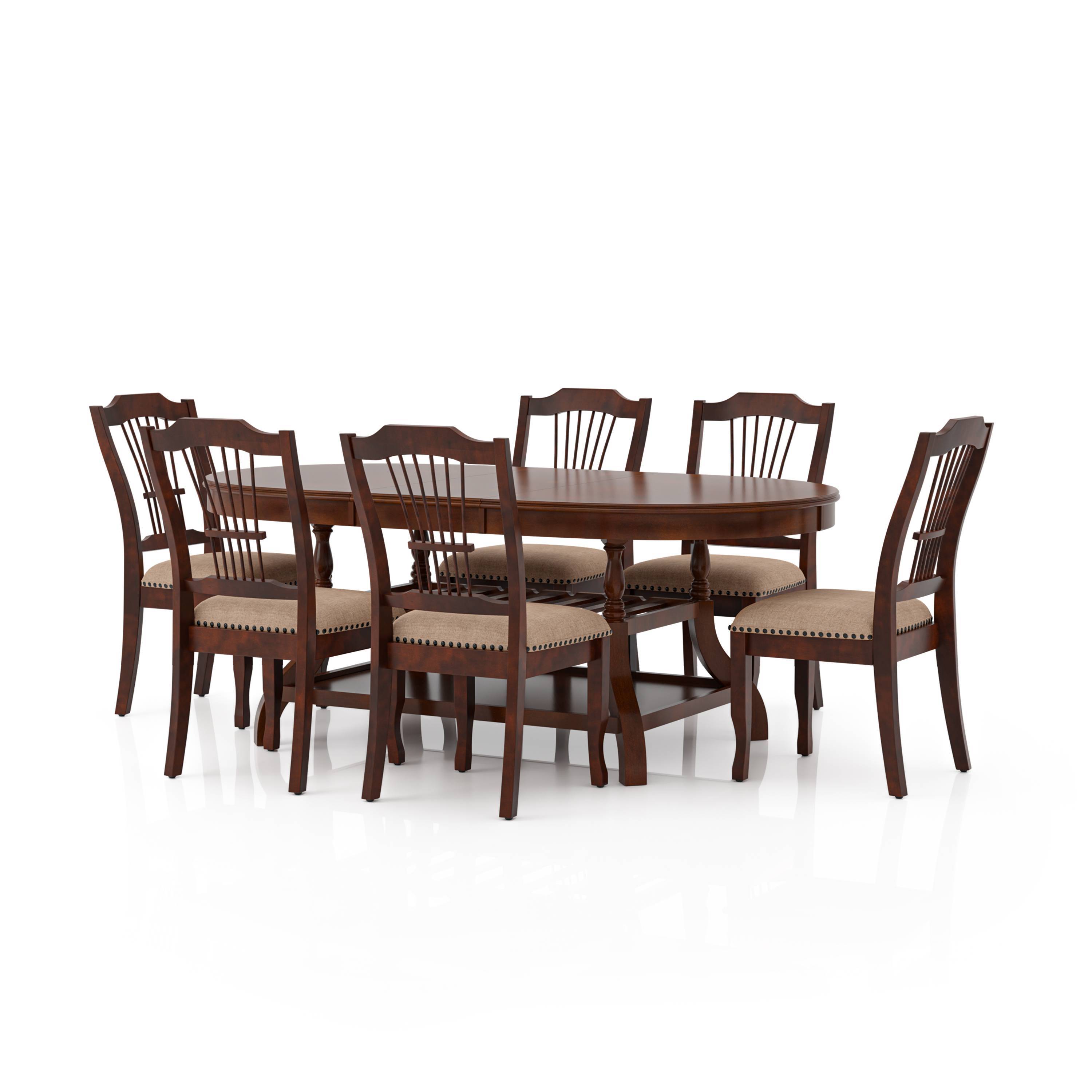 Gemini Transitional 7-Piece Solid Wood Dining Set