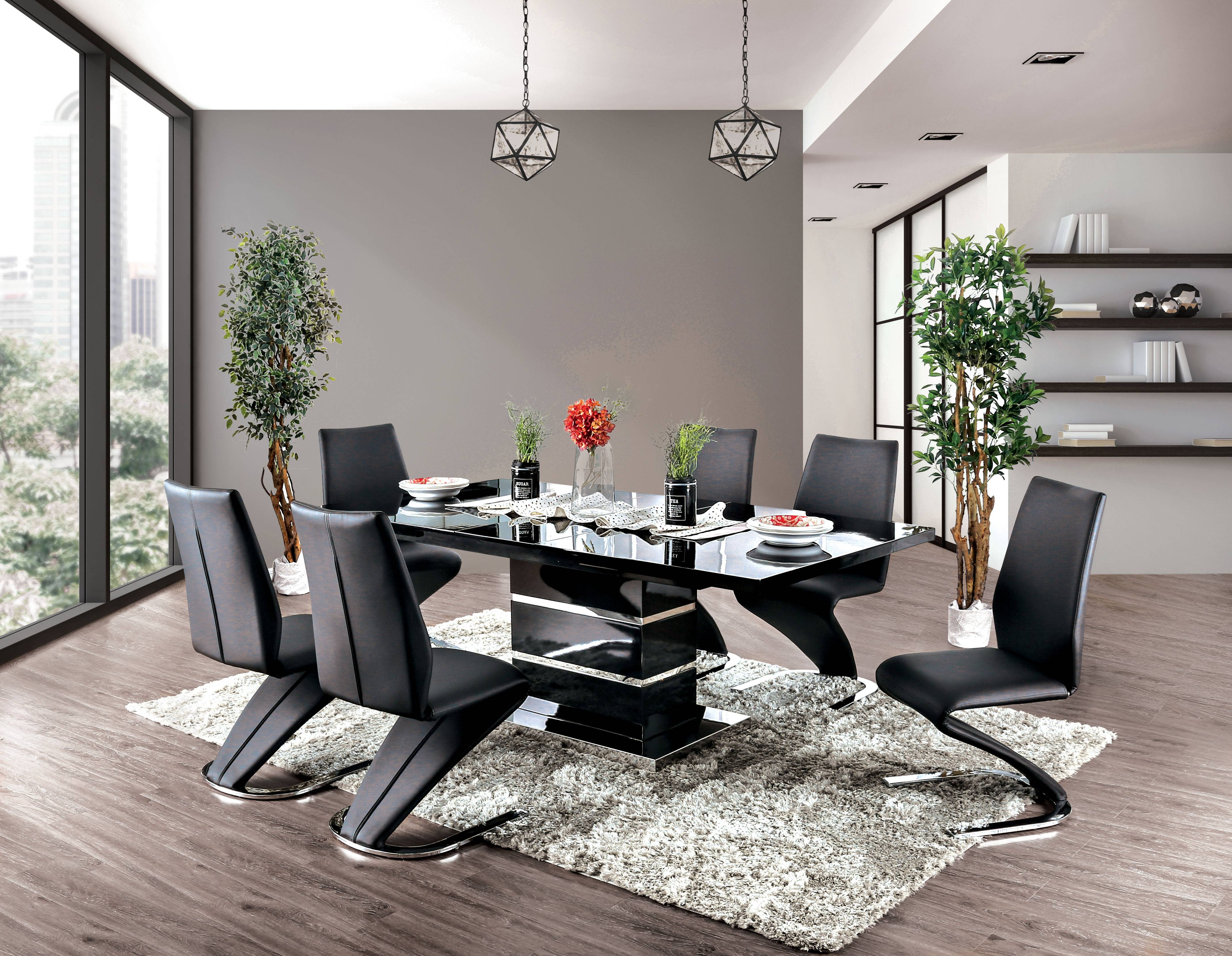 Amia Contemporary Glass Top Dining Table