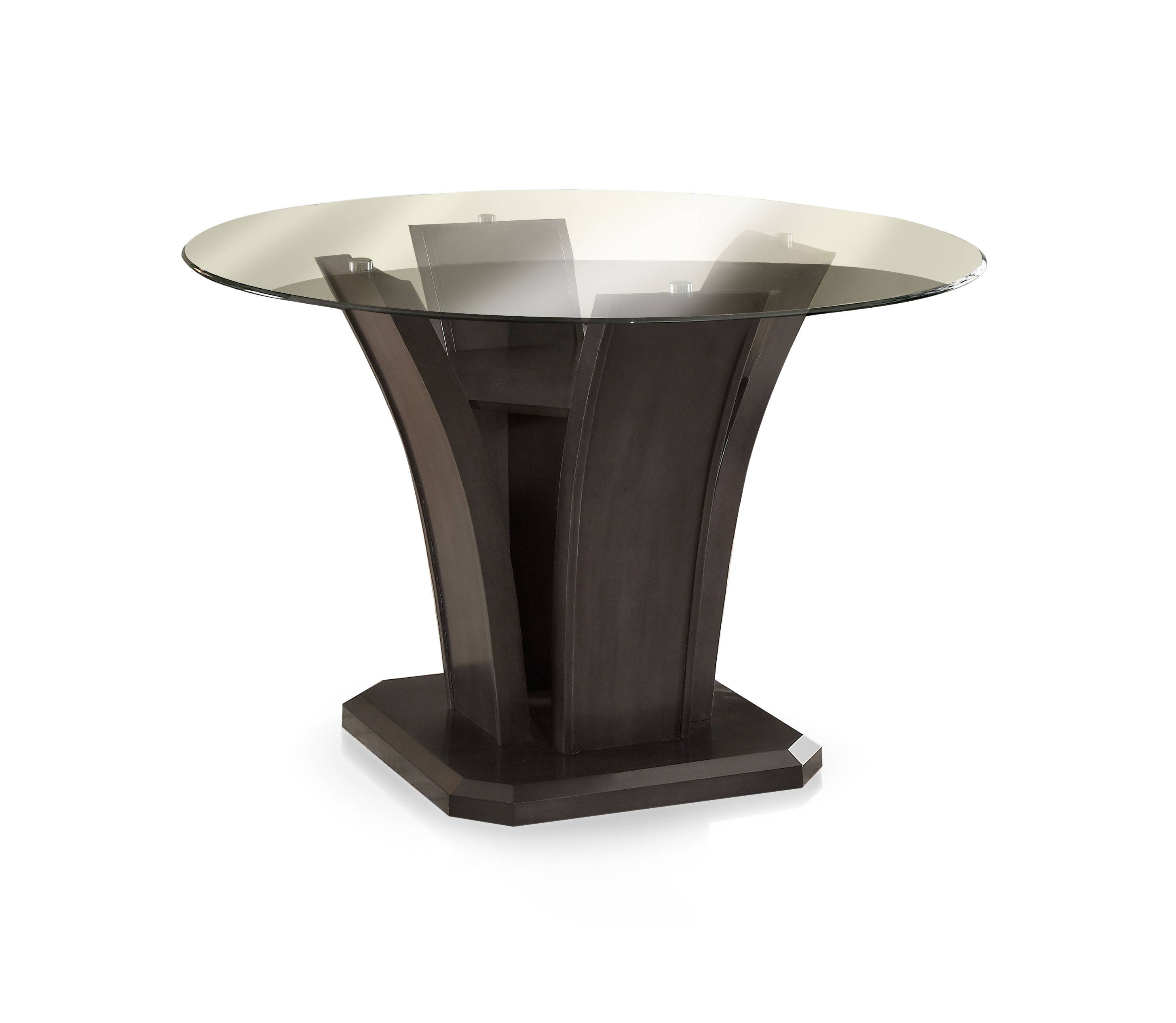 Sorell Contemporary Glass Top Dining Table in Dark Gray
