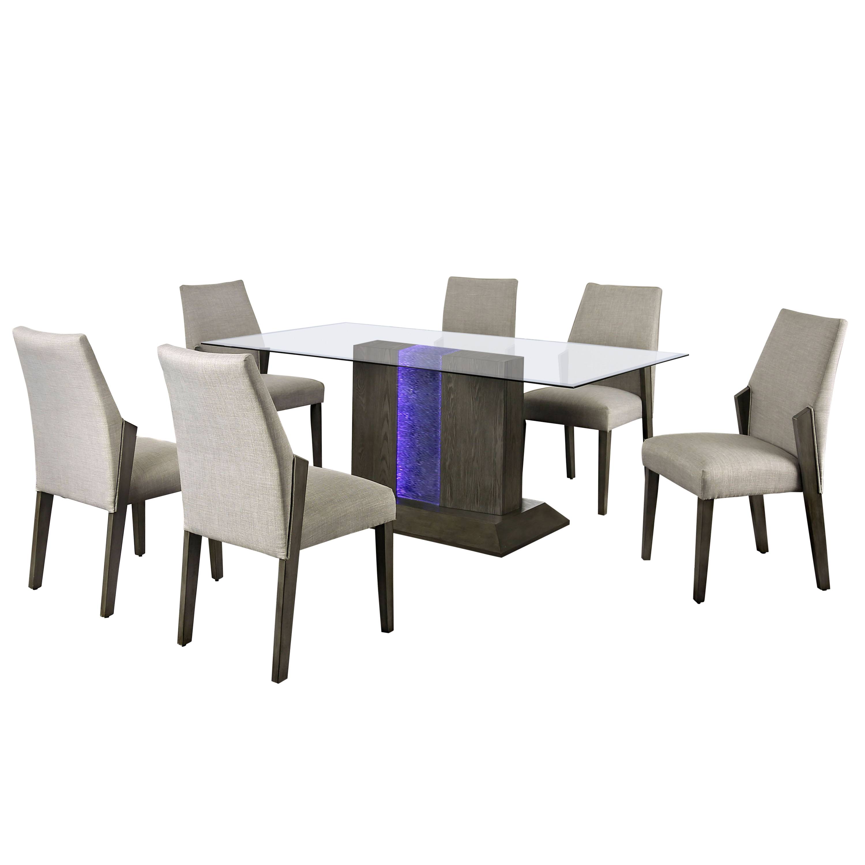 Dyllon Mid-Century Modern 7-Piece Wood Dining Set