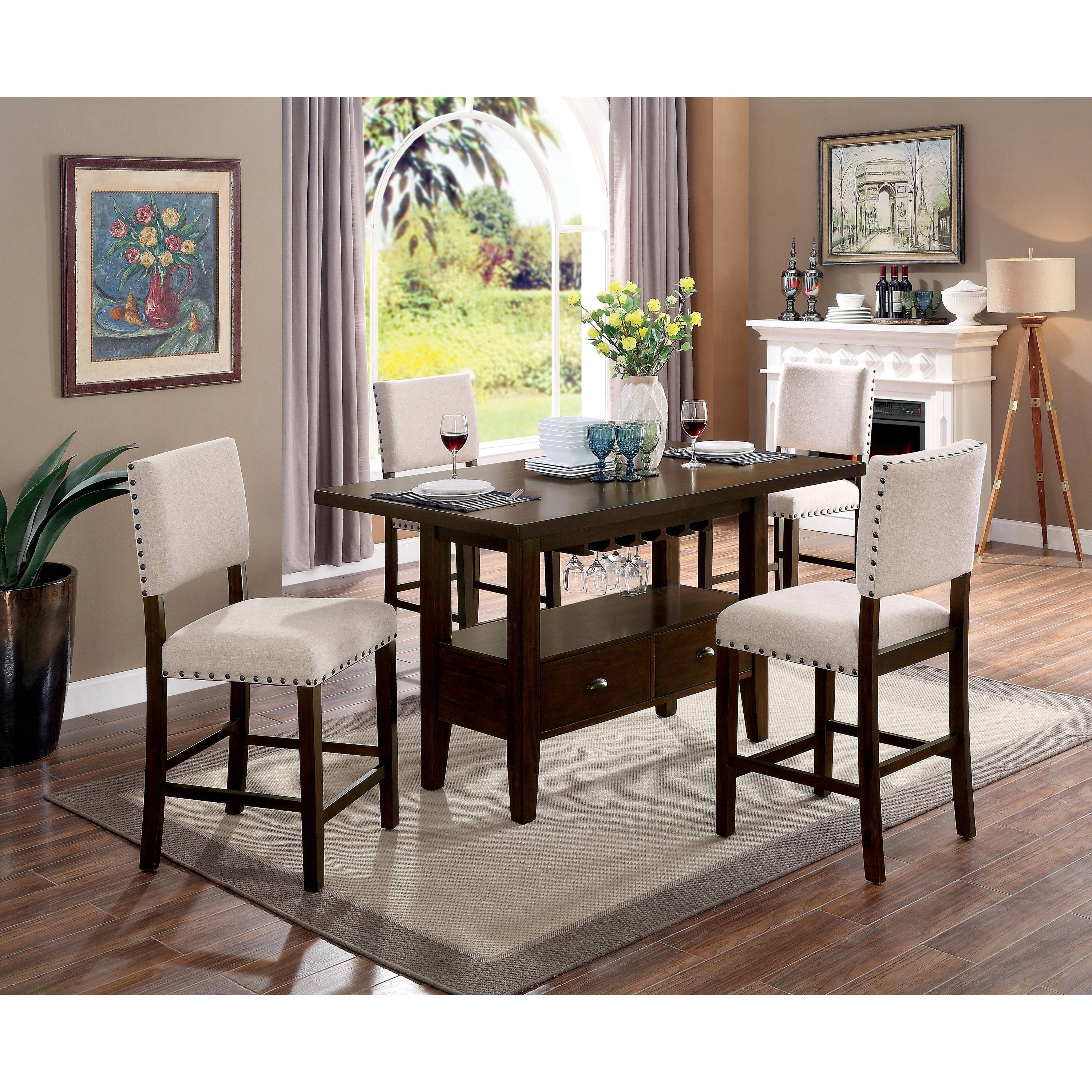 Riche Transitional 2-Drawer Counter Height Table