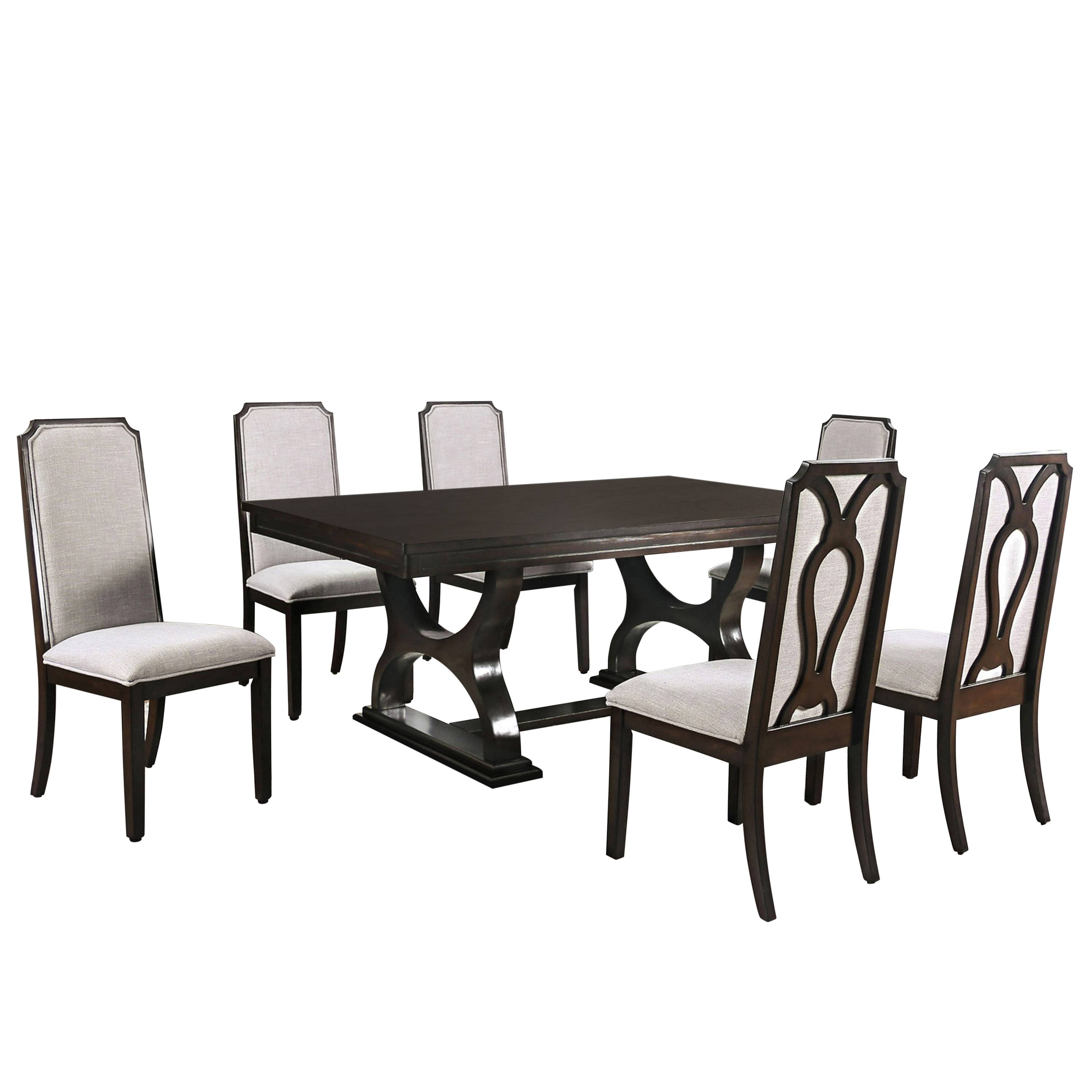 Grammercy Transitional 7-Piece Solid Wood Dining Set
