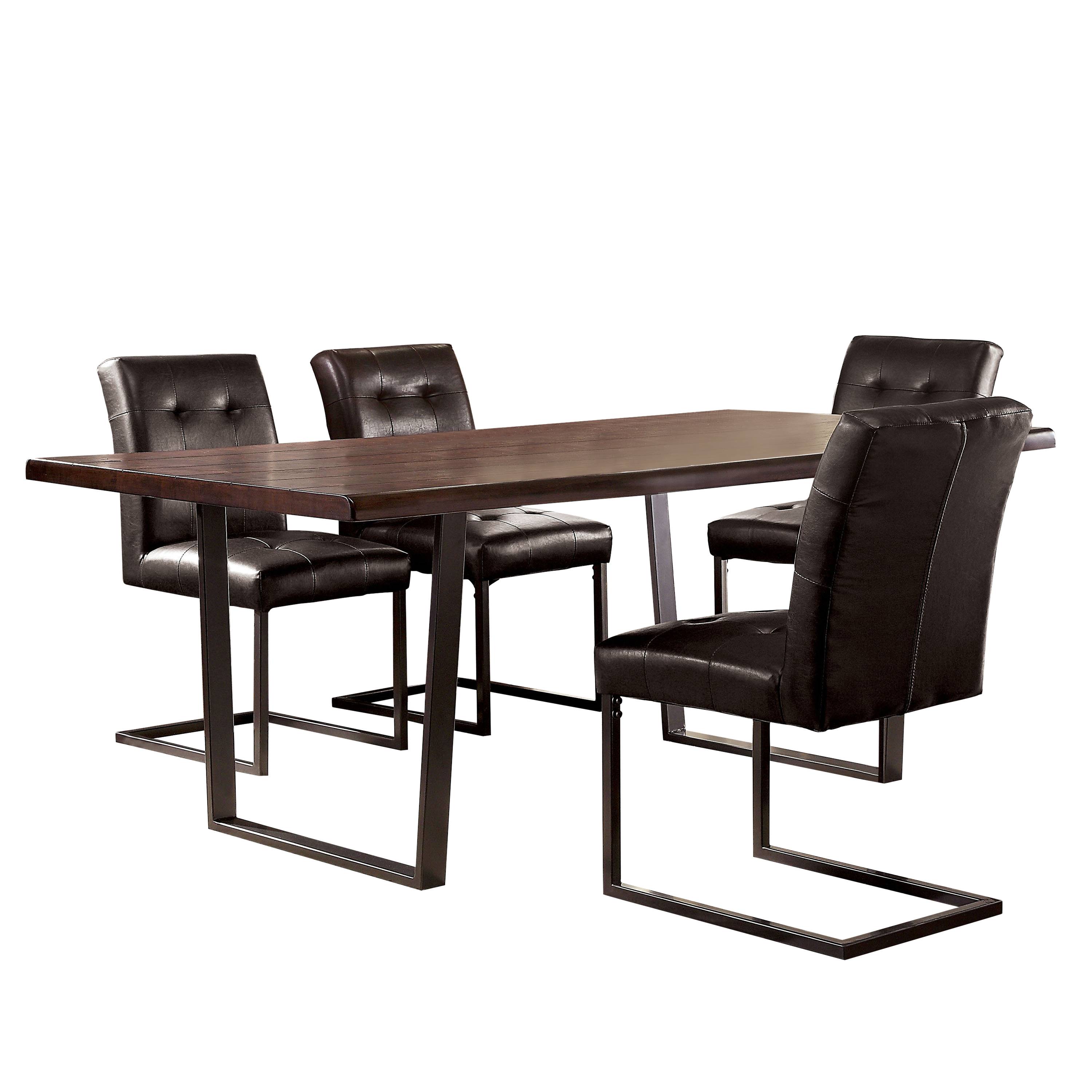 Cascannon Rustic 5-Piece Metal Base Dining Set