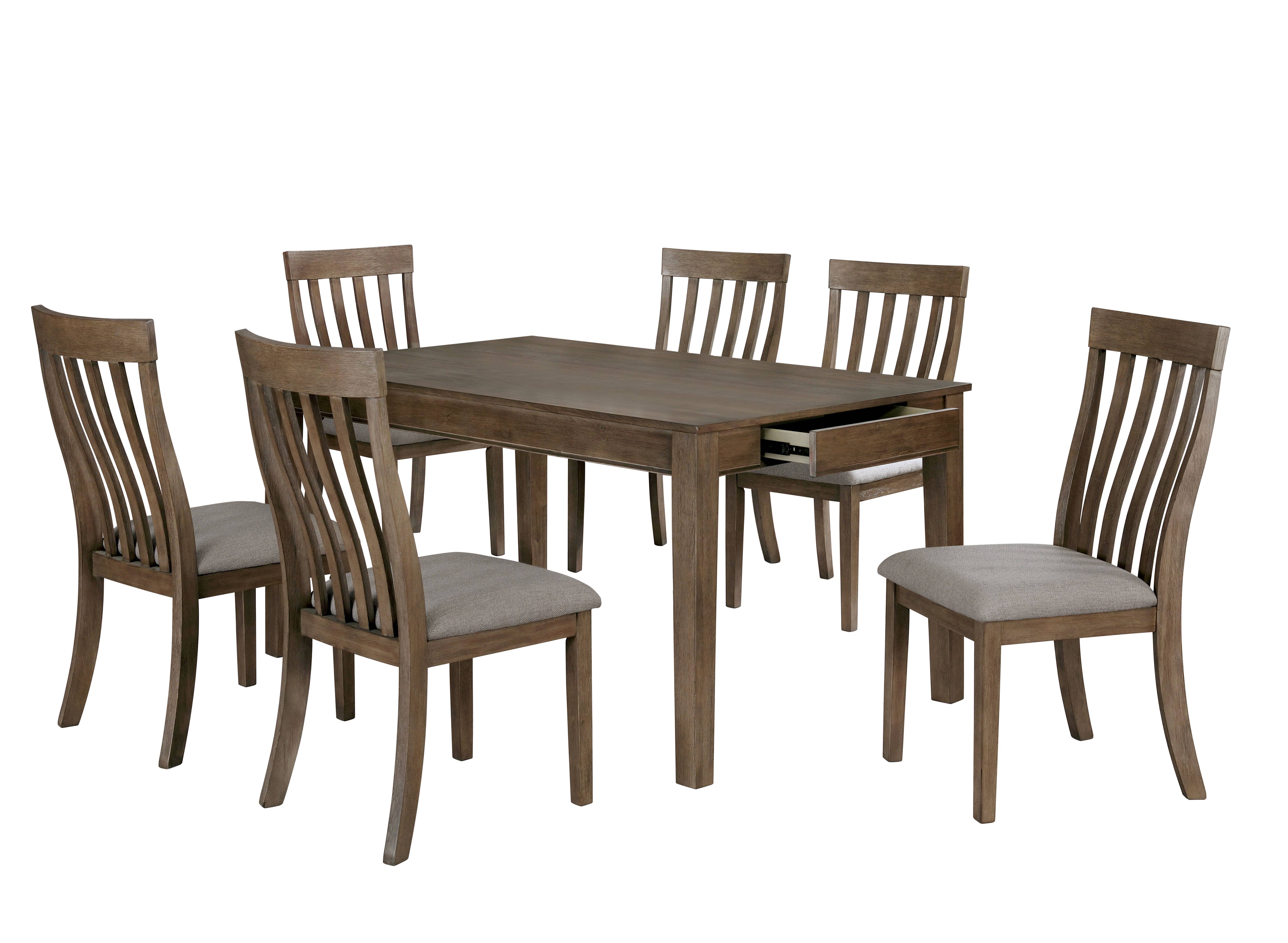 Veronda Transitional 7-Piece Solid Wood Dining Set