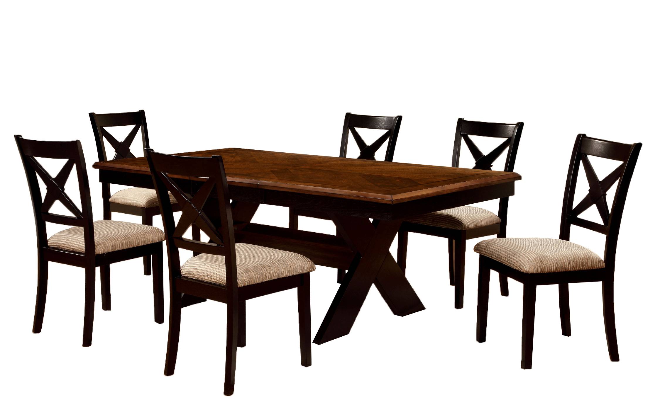Roman Transitional 7-Piece Solid Wood Dining Set