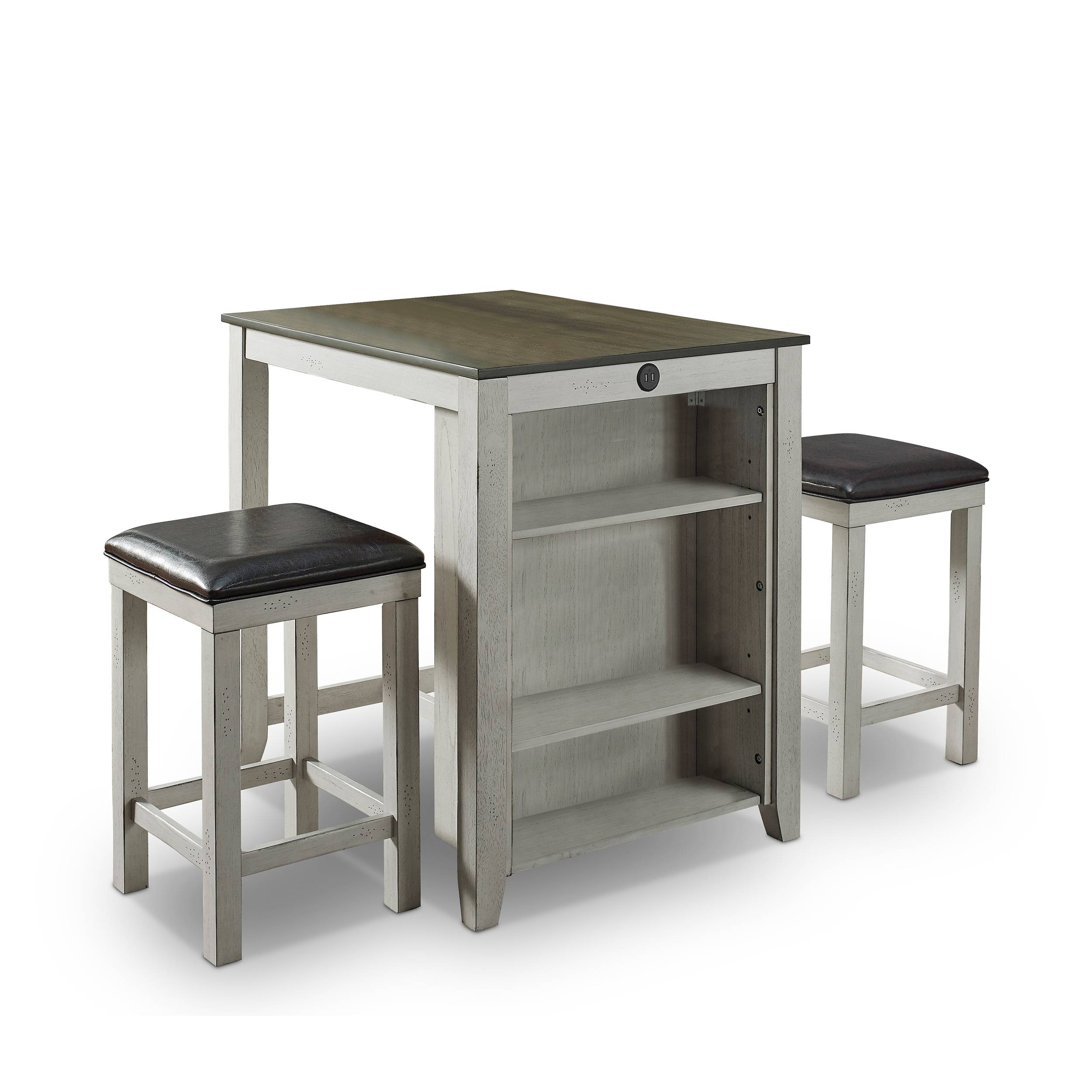 Albana 3-Piece Counter Height Dining Set in White