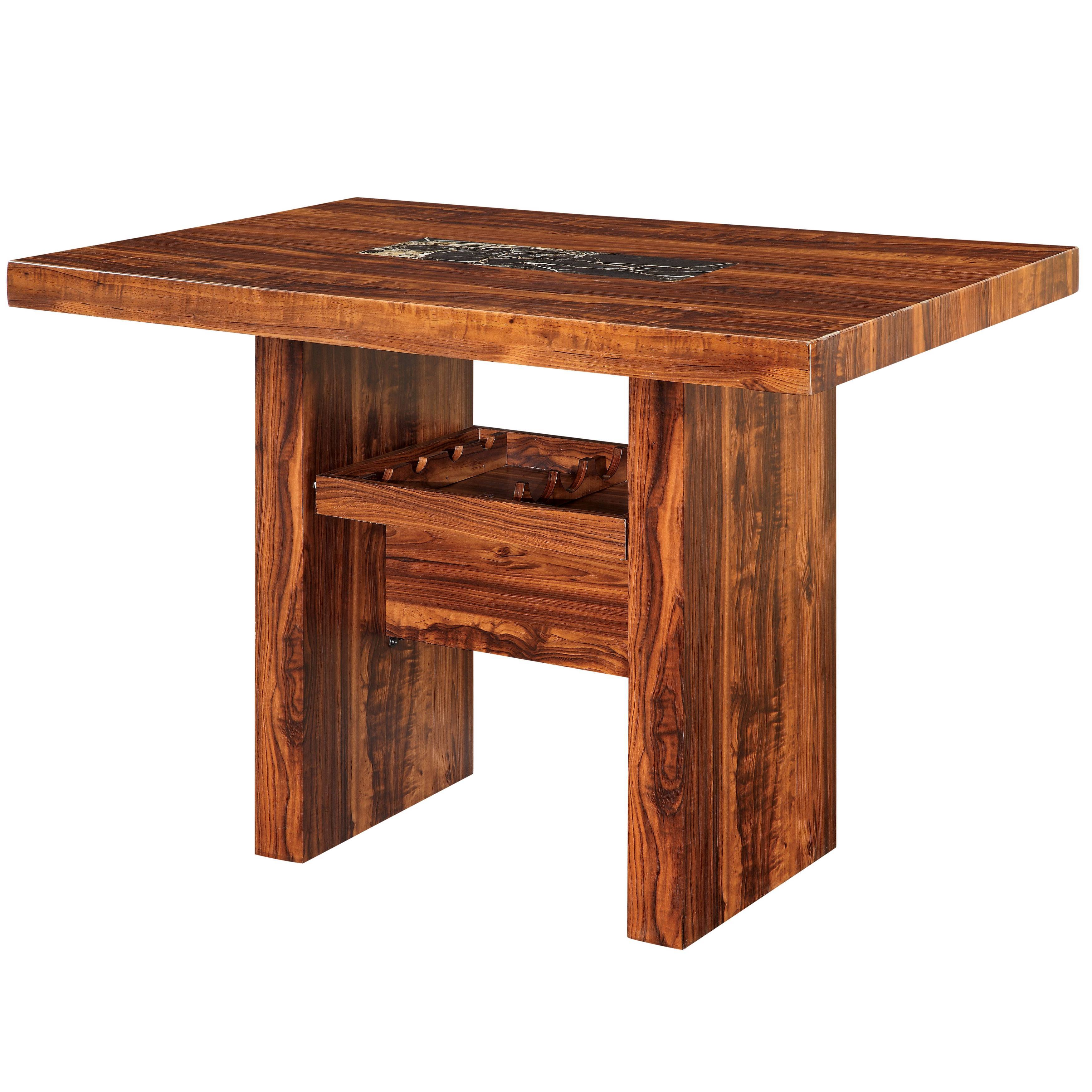 Mitz Contemporary Storage Counter Height Table