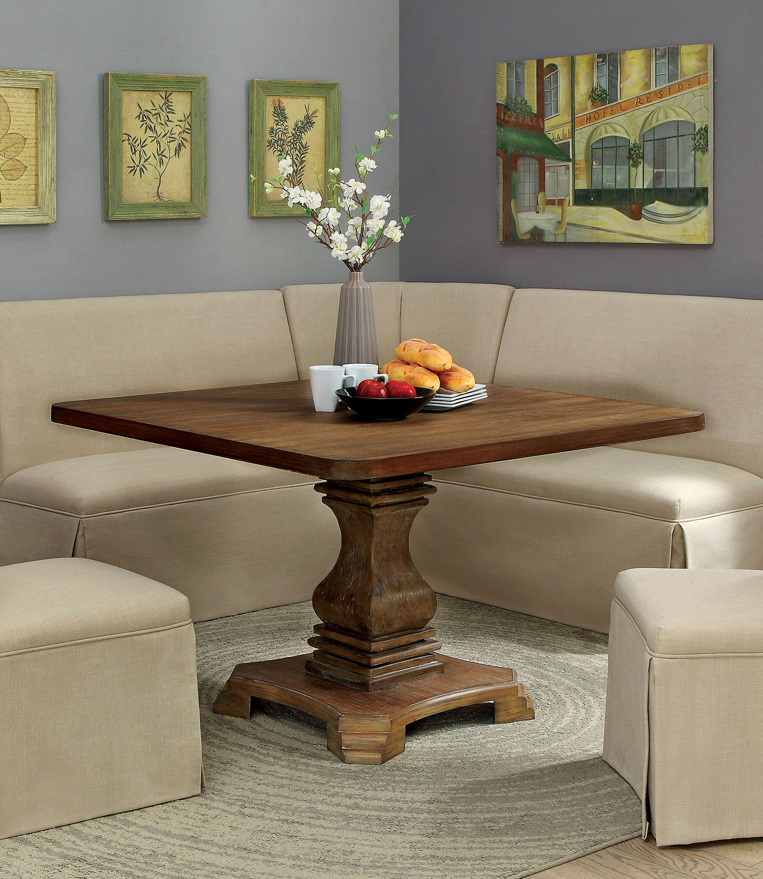 Nissa Rustic Square Dining Table