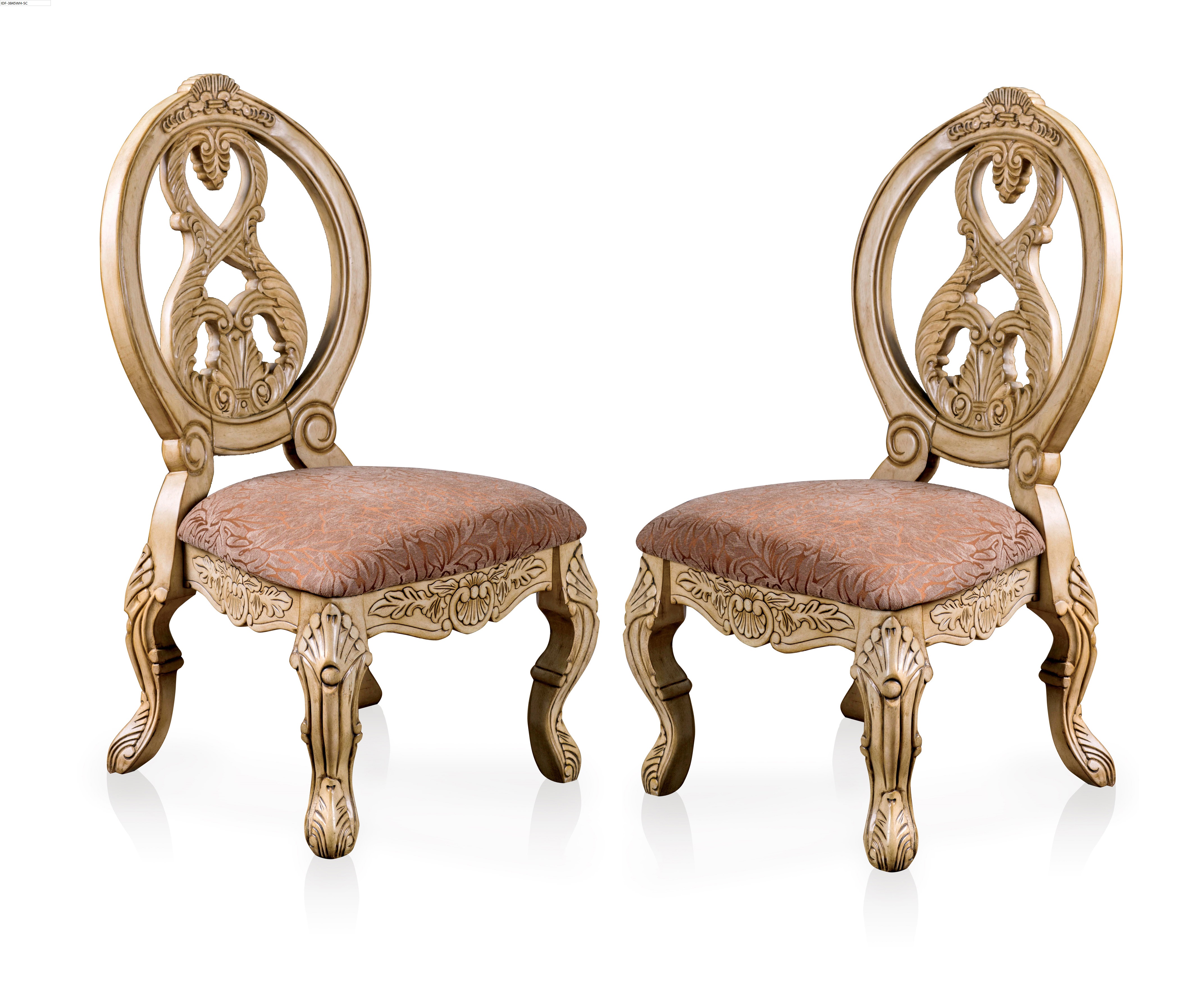 Mercera Traditional Floral Pattern Side Chairs (Set of 2)