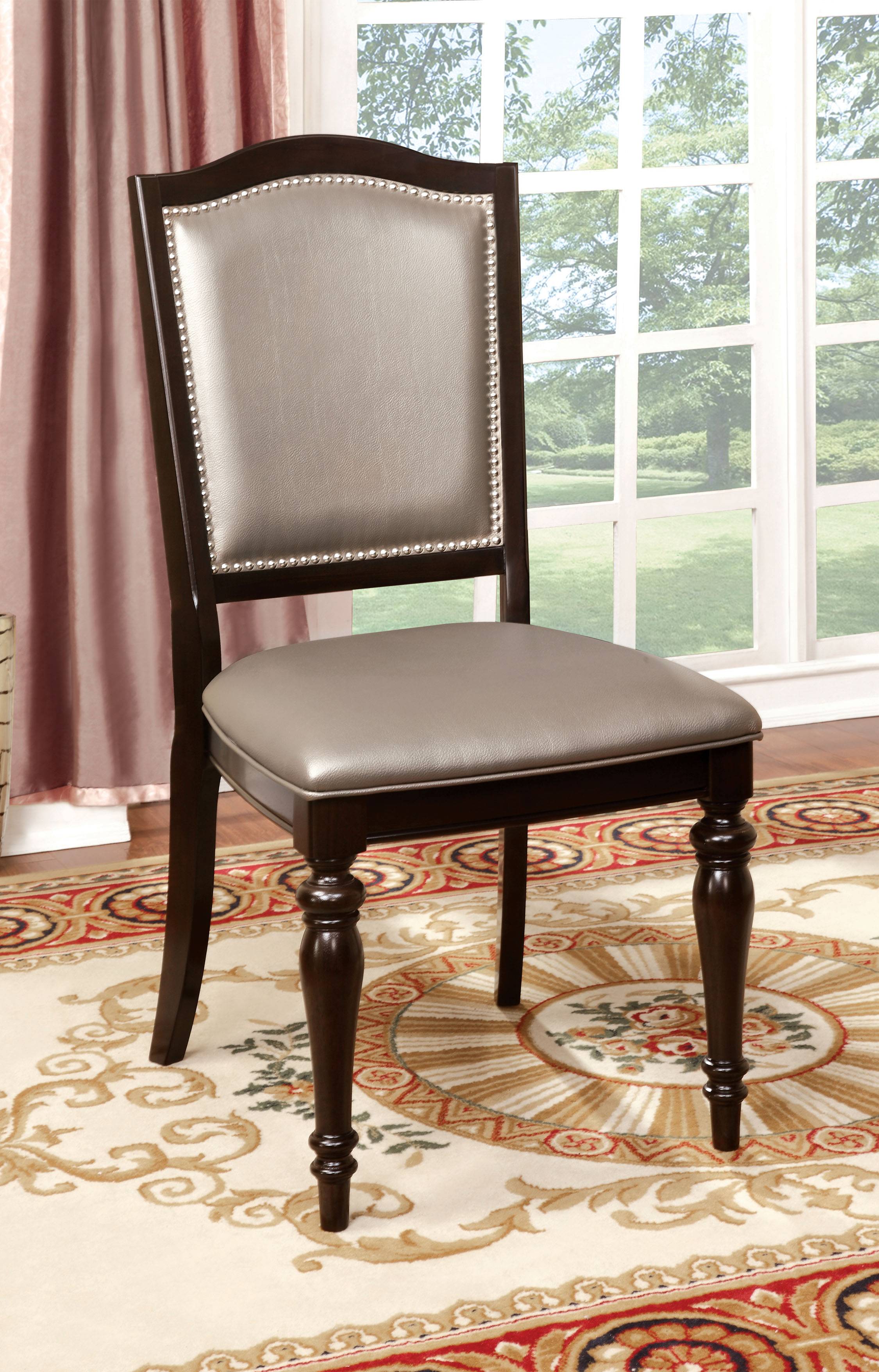 Harry Transitional Faux Leather Padded Side Chairs (Set of 2)
