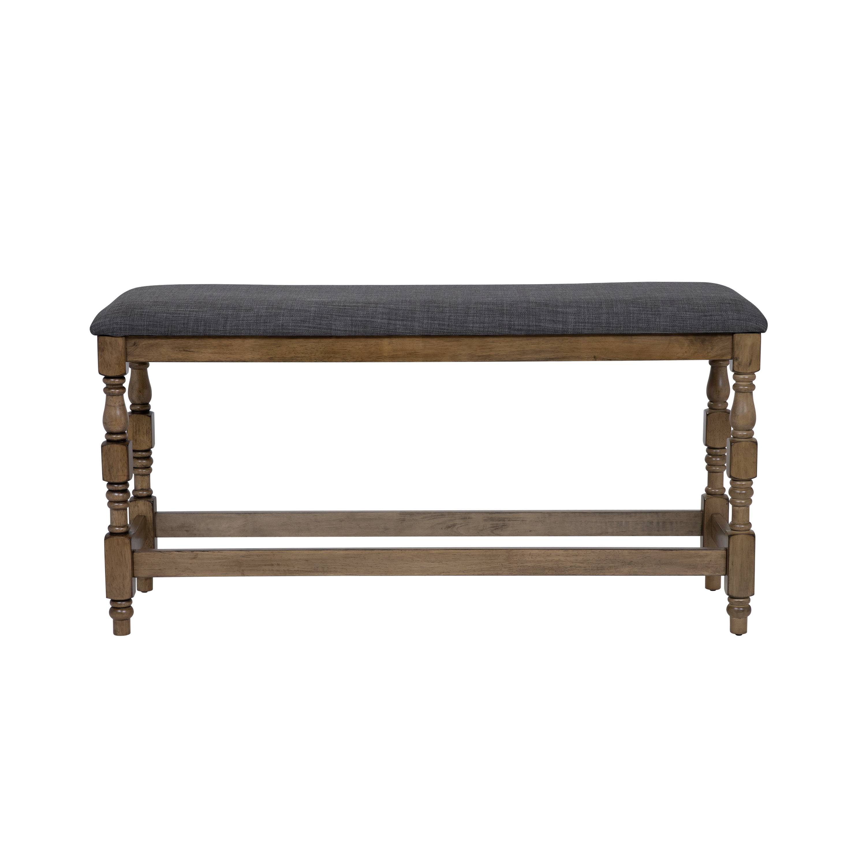 Weighton Padded Counter Height Bench in Antique Oak