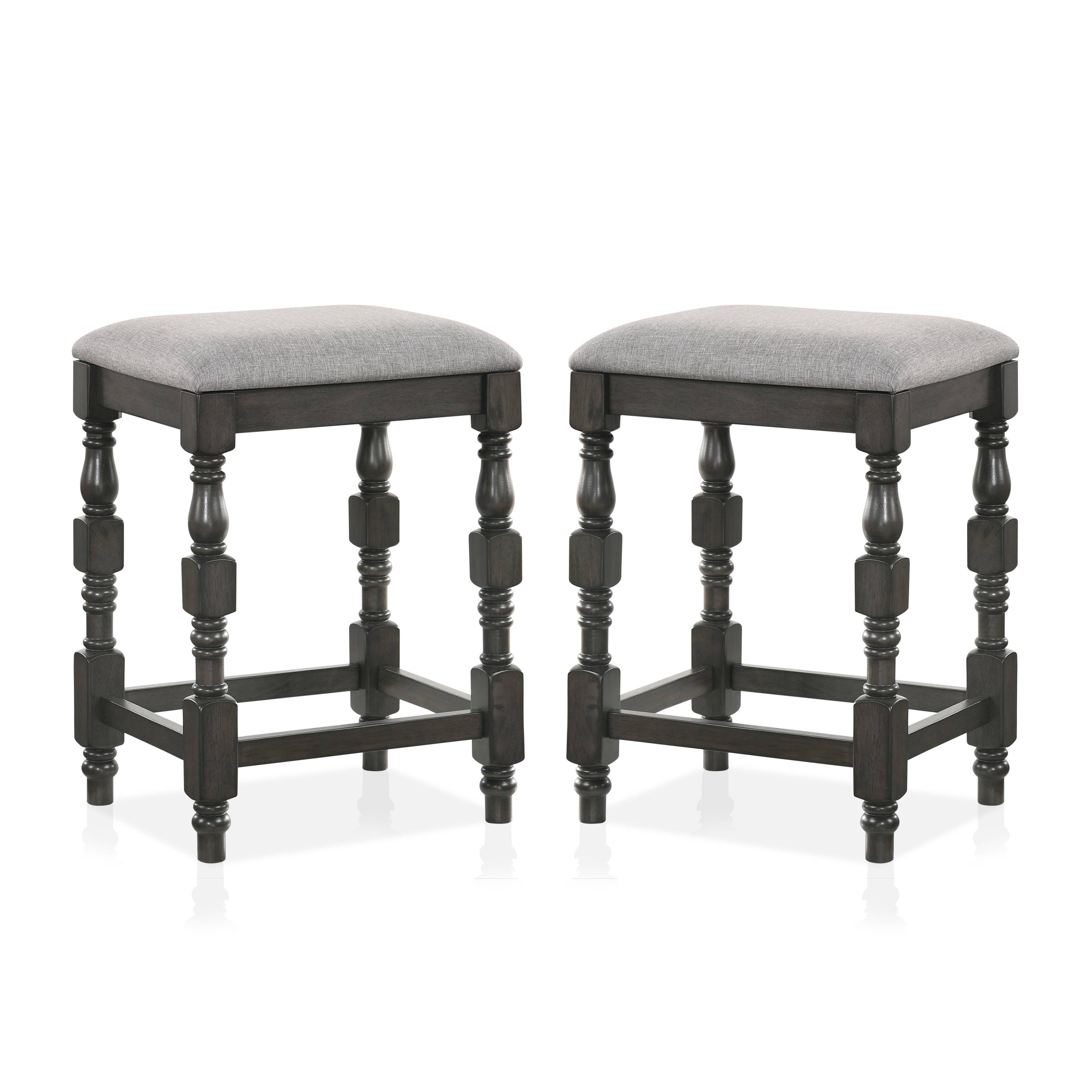 Weighton Padded Counter Height Stools in Dark Gray (Set of 2)