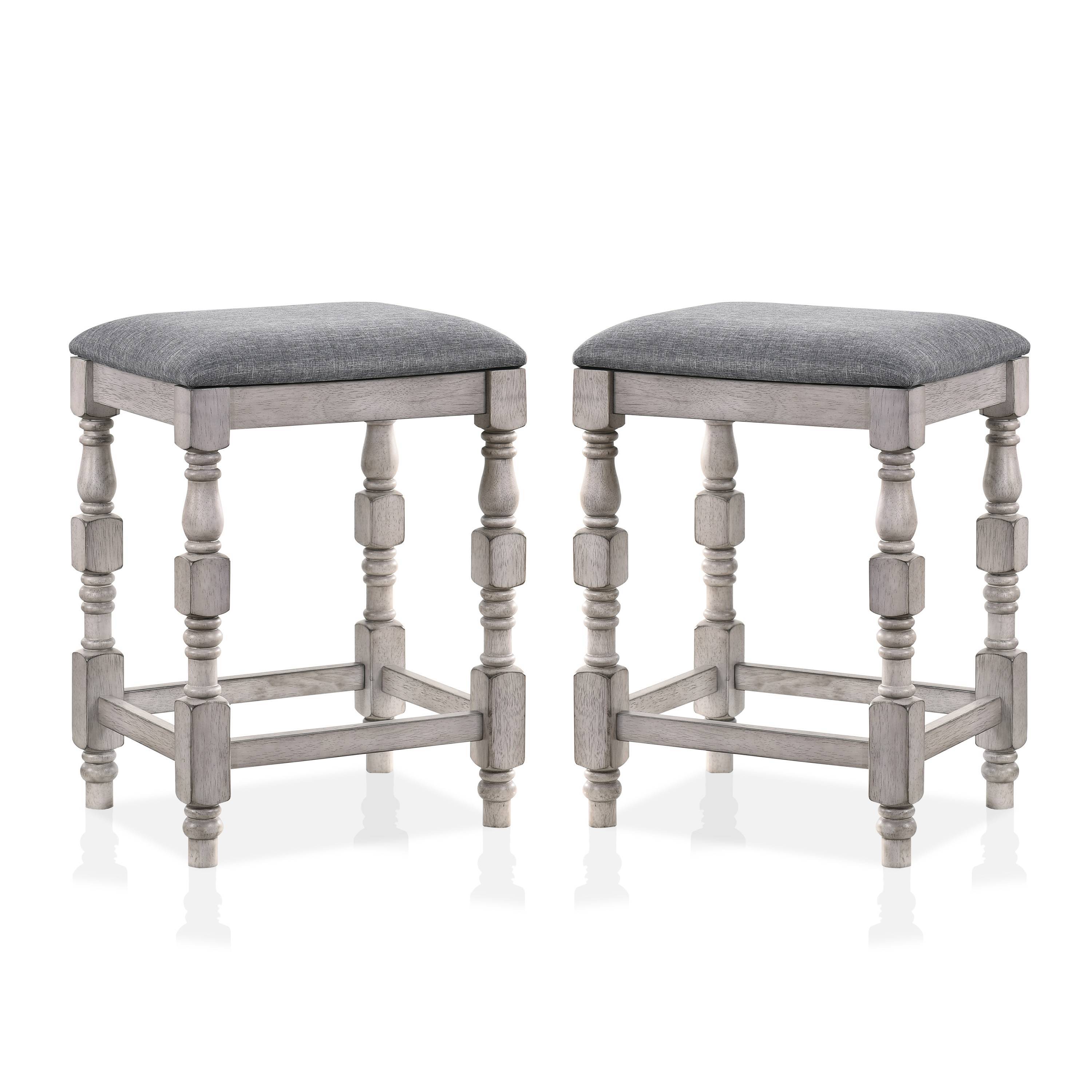 Weighton Padded Counter Height Stools in Antique White (Set of 2)