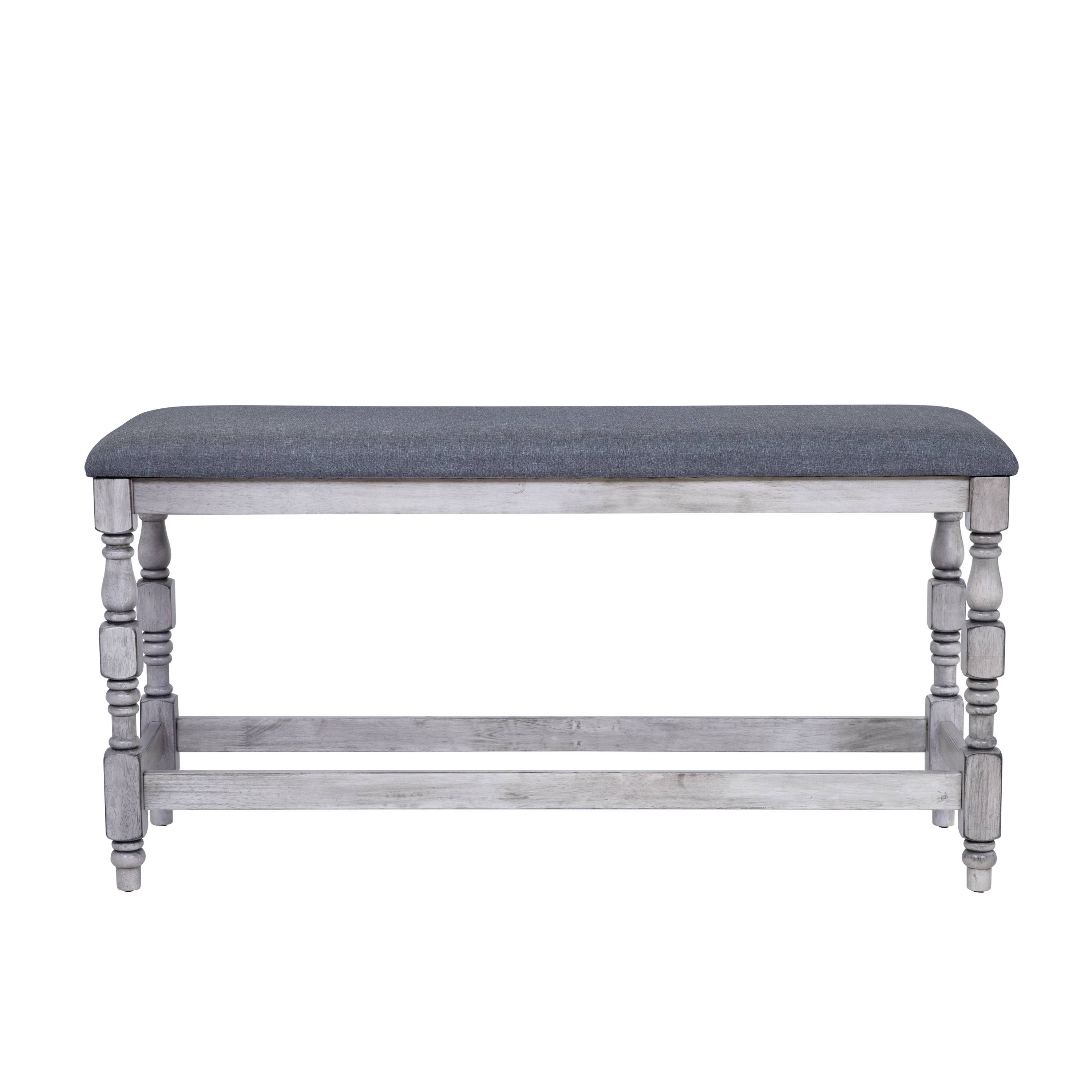 Weighton Padded Counter Height Bench in Antique White